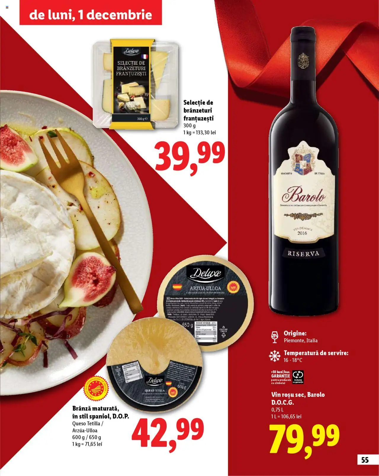 Noul catalog Lidl – valabil de la 23.10.2025 | Pagină: 55 | Produse: Brânză, Vin