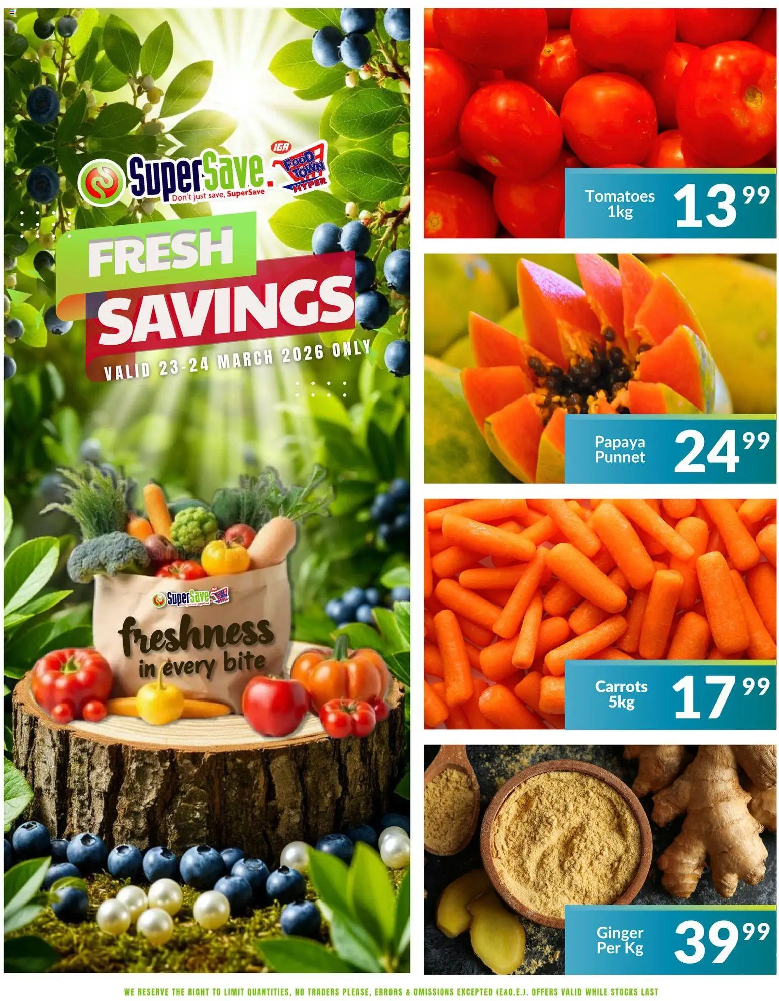 New Super Save catalogue – valid from 23.03.2026 | Page: 3 | Products: Tomatoes, Carrots