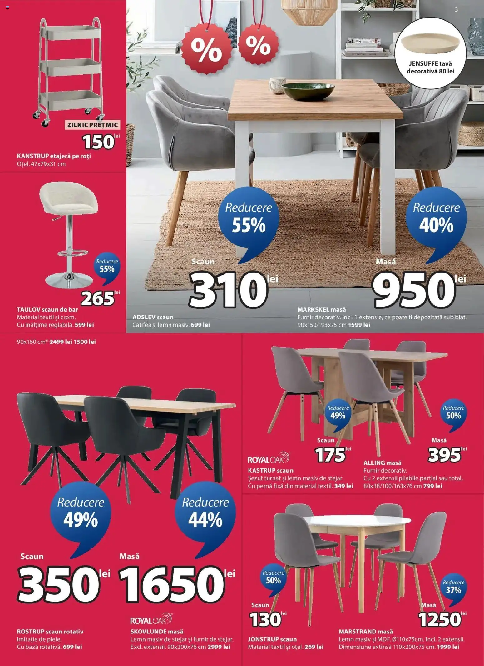 Noul catalog JYSK – valabil de la 01.01.2026 | Pagină: 3 | Produse: Pernă, Scaun, Scaun de bar, Etajeră