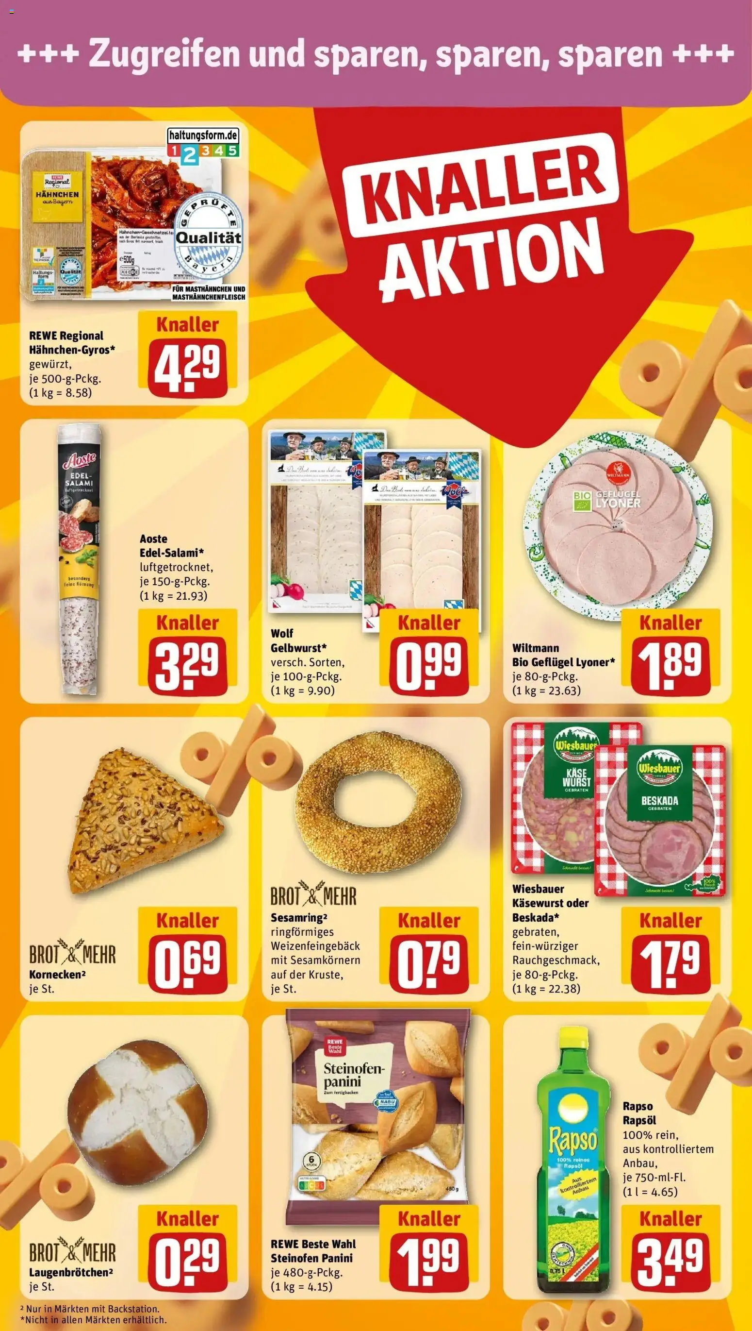 Rewe prospekt Augsburg/Haunstetten	 – gültig ab 22.02.2026 | Seite: 18 | Produkte: Hahnchen, Brot, Salami, Rapso rapsol