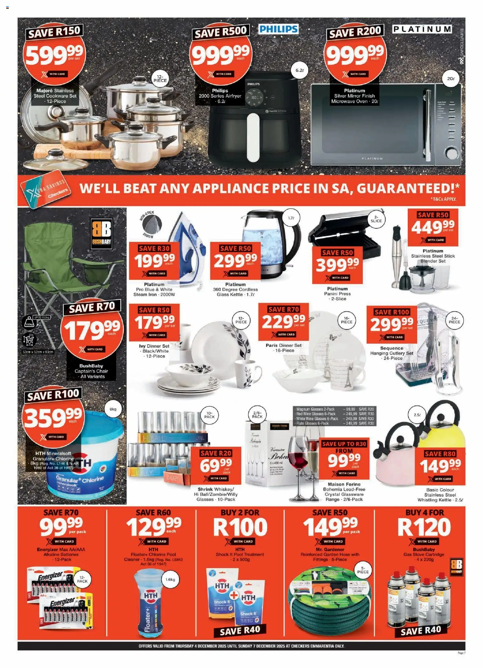 New Checkers catalogue – valid from 04.12.2025 | Page: 7 | Products: Stove, Kettle, Press, Microwave