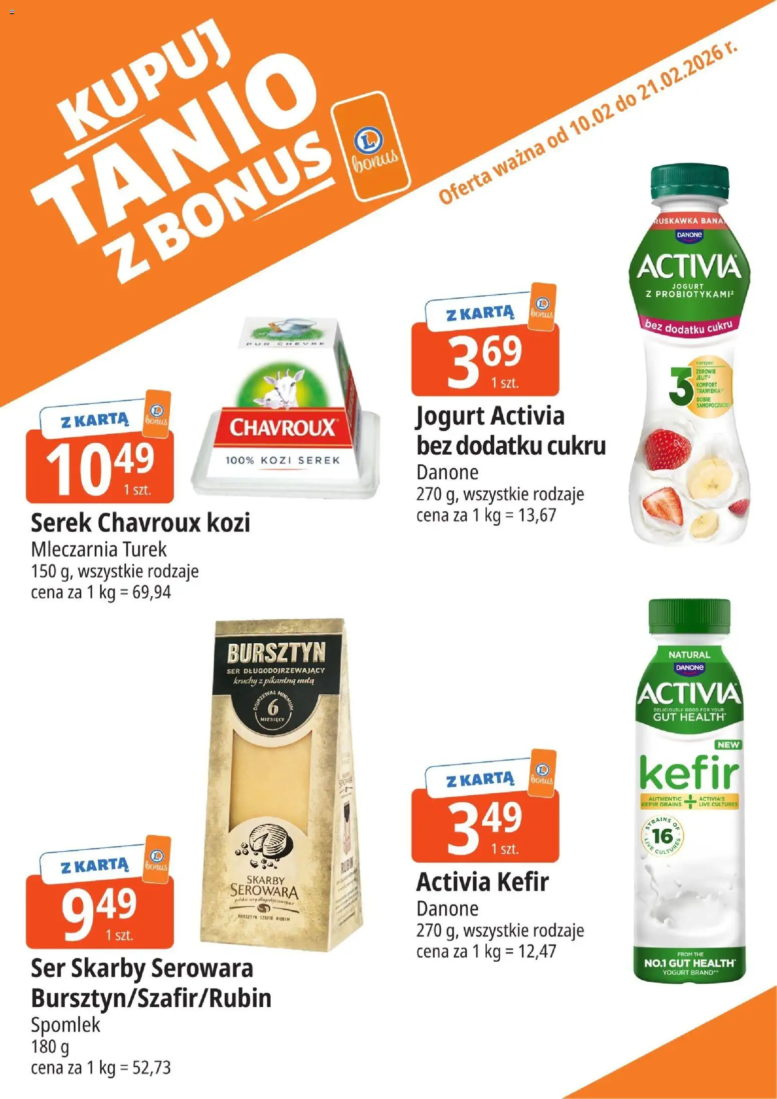 E.Leclerc gazetka - Wrocław kupony dodatkowe od 10.03.2026 | Strona: 6 | Produkty: Karta, Kefir, Ser, Jogurt