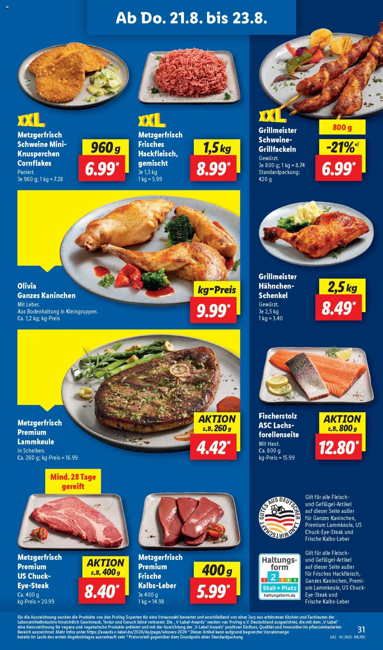 Lidl Prospekt Düsseldorf	 - gültig ab dem 18.08.2025 | Seite: 55 | Produkte: Hahnchen, Kaninchen, Kalbsleber, Lachs