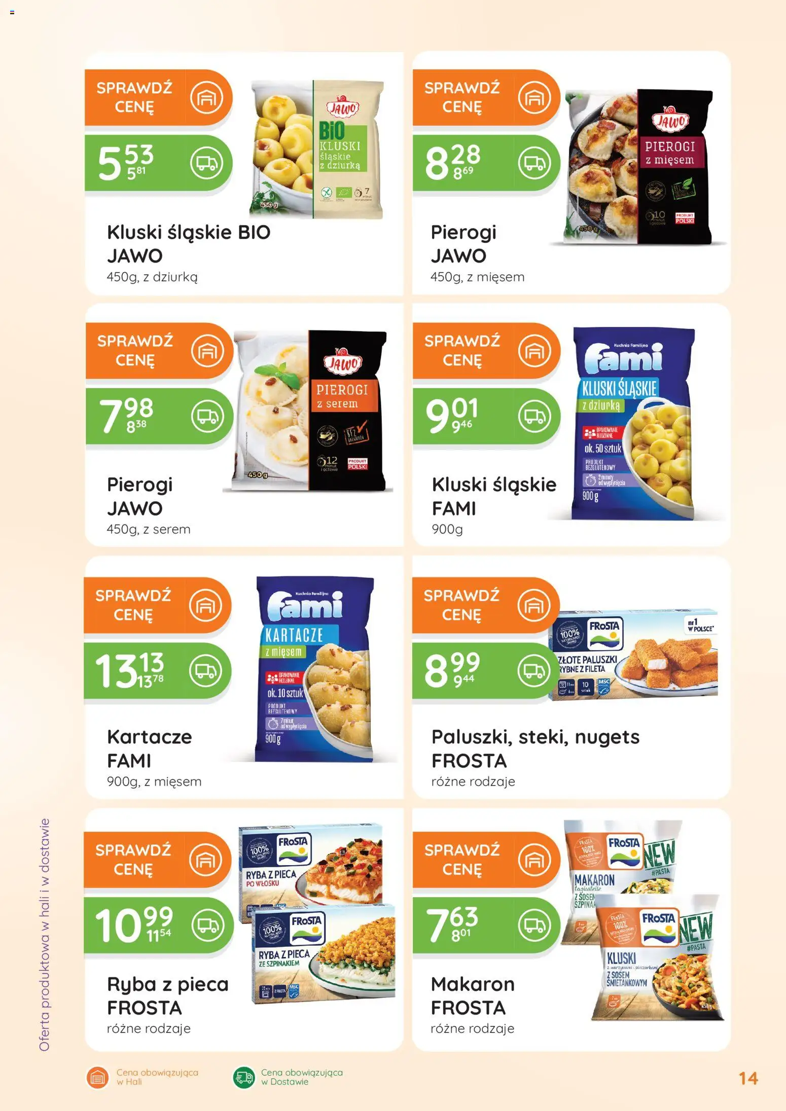 Eurocash Gazetka - Oferta Handlowa od 19.01.2026 | Strona: 14 | Produkty: Pierogi, Kluski śląskie, Paluszki, Makaron