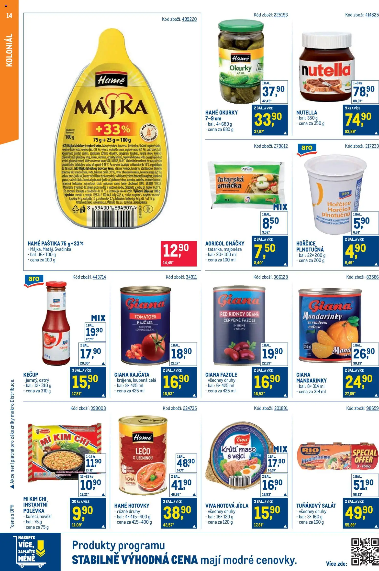 Makro leták - Maloobchod od 11.02.2026 | Strana: 14 | Produkty: Vepřová játra, Tuňákový salát, Paštika, Krůtí maso