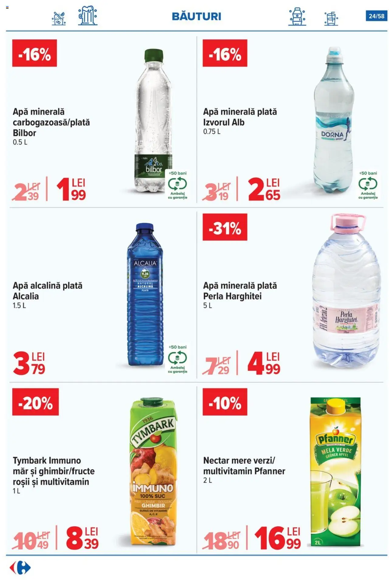 Catalog Carrefour – valabil de la 06.08.2025 | Pagină: 25 | Produse: Yazı tahtası kalemi, Suc, Mere, Apă