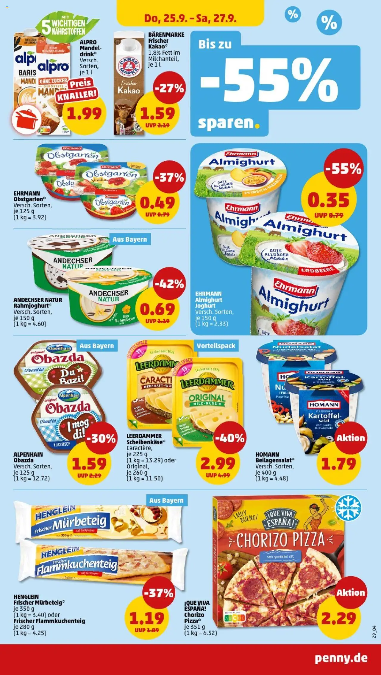 Penny - Bayern  – gültig ab 22.09.2025 | Seite: 31 | Produkte: Joghurt, Leerdammer, Zwiebeln, Zucker