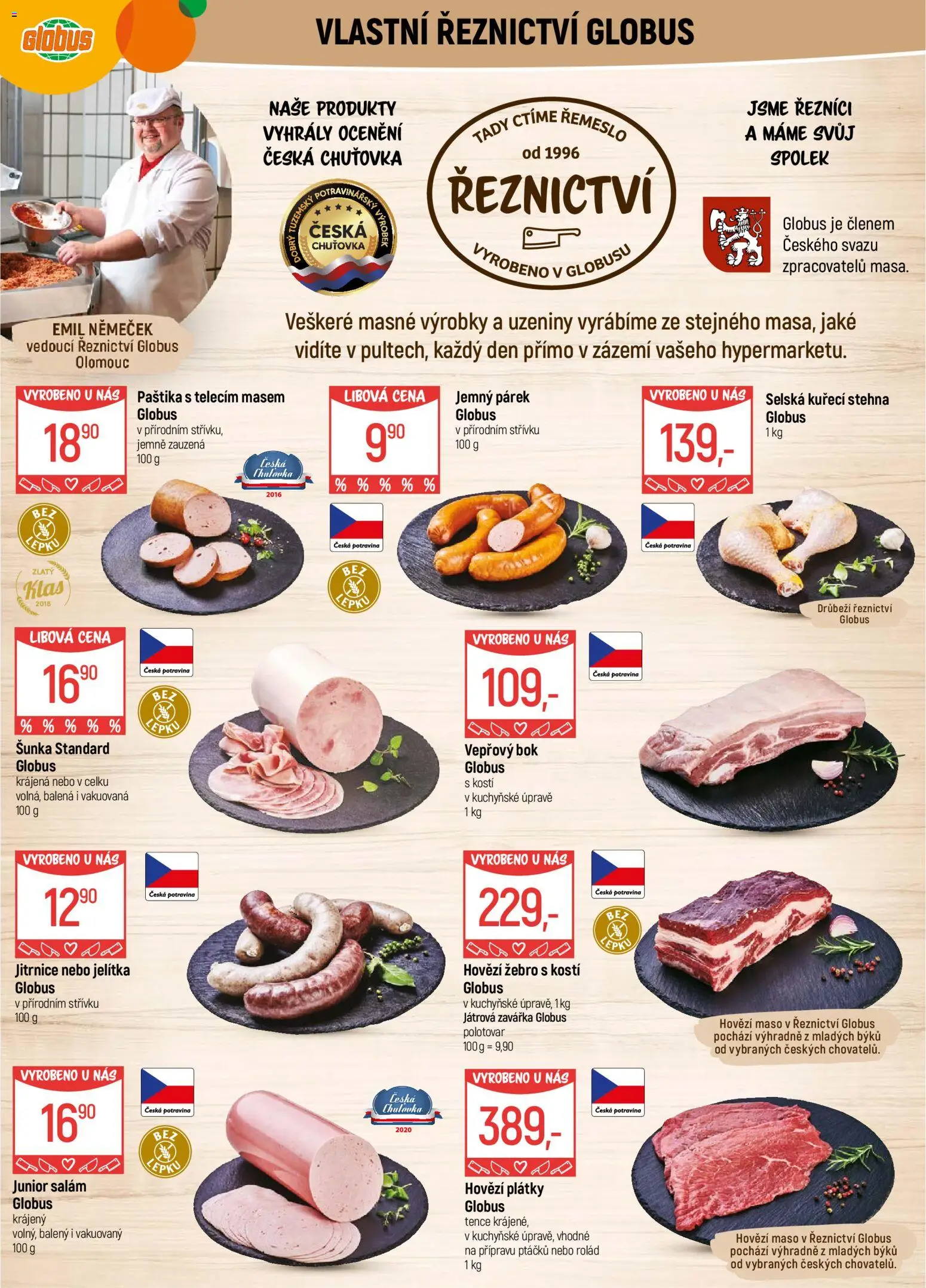 Globus leták - Olomouc od 07.01.2026 | Strana: 7 | Produkty: Globus, Salám, Hovězí maso, Kuřecí stehna