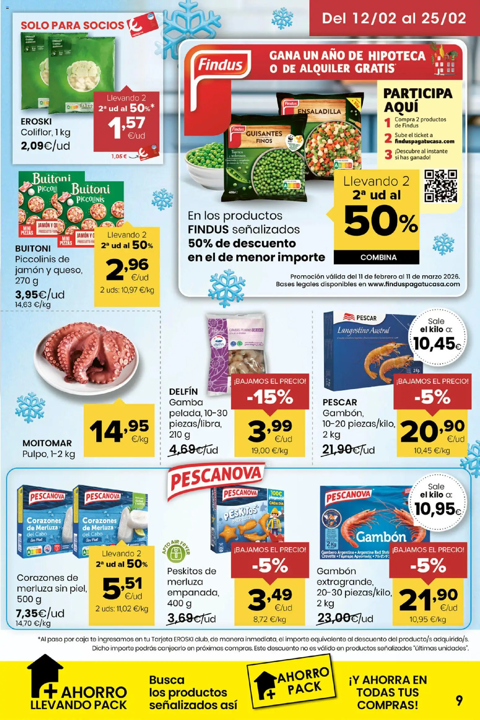Eroski folleto │ válido desde el 12.02.2026 | Página: 9 | Productos: Ensaladilla, Té, Langostino, Gamba