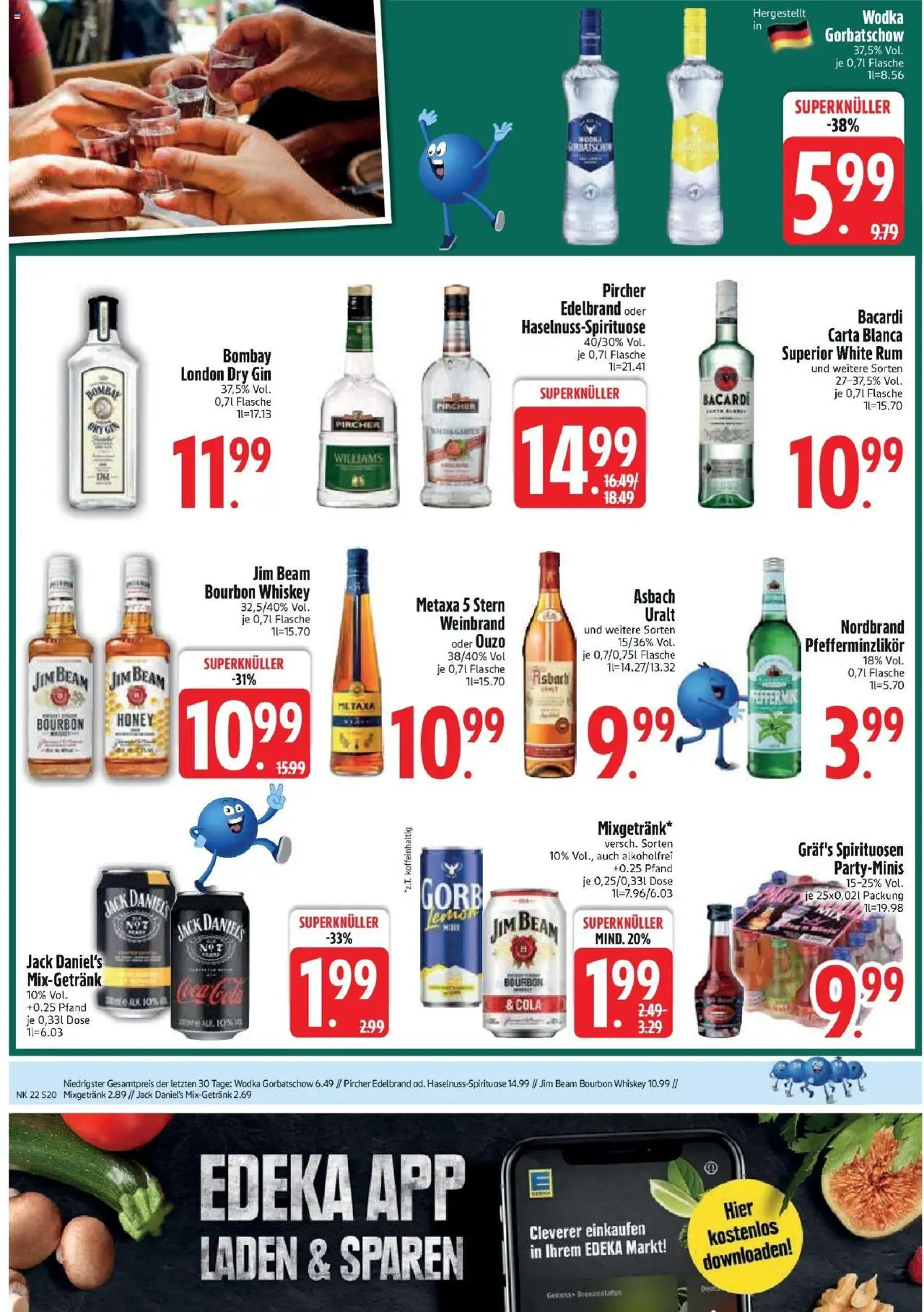 Edeka prospekt Bodenwöhr	 - gültig ab dem 25.05.2025 | Seite: 22 | Produkte: Jim beam, Nordbrand pfefferminzlikor, Wodka, Whiskey