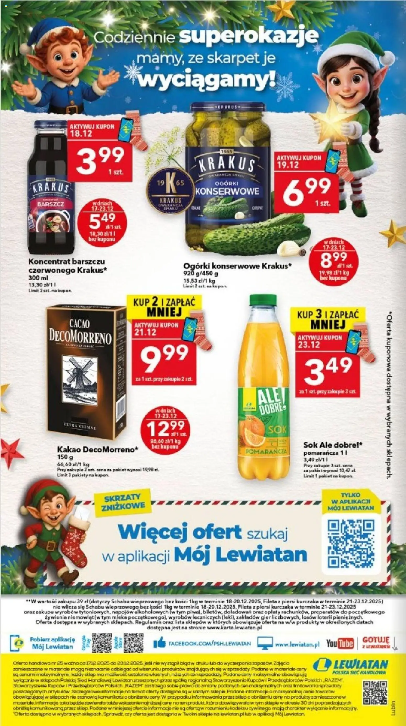 Lewiatan gazetka - Lublin od 17.12.2025 | Strona: 15 | Produkty: Barszcz, Piersi, Mleka, Ogórki konserwowe