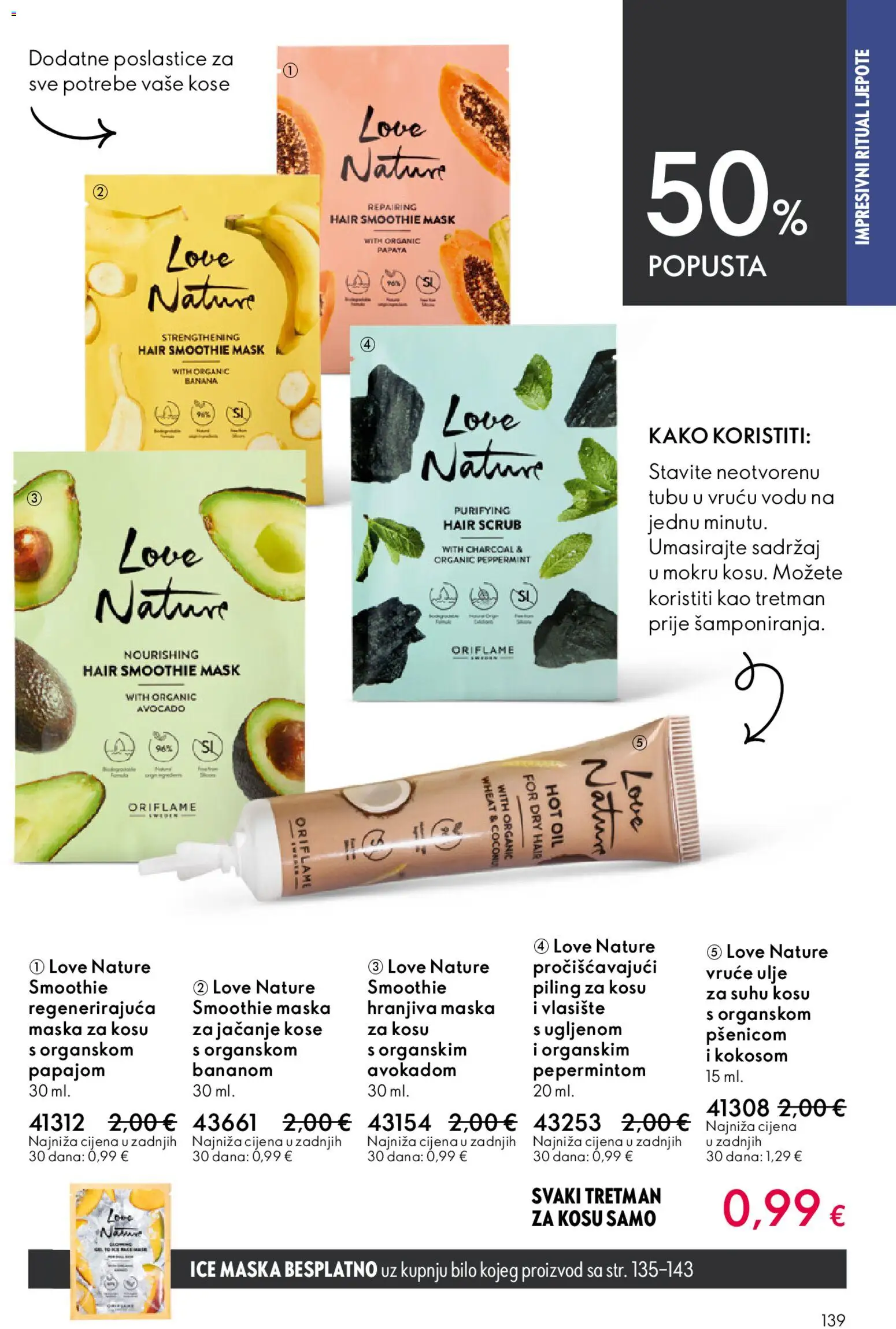 Oriflame katalog | vrijedi od 22.04.2026 | Stranica: 139 | Proizvodi: Maska za kosu, Maska, Ulje, Smoothie