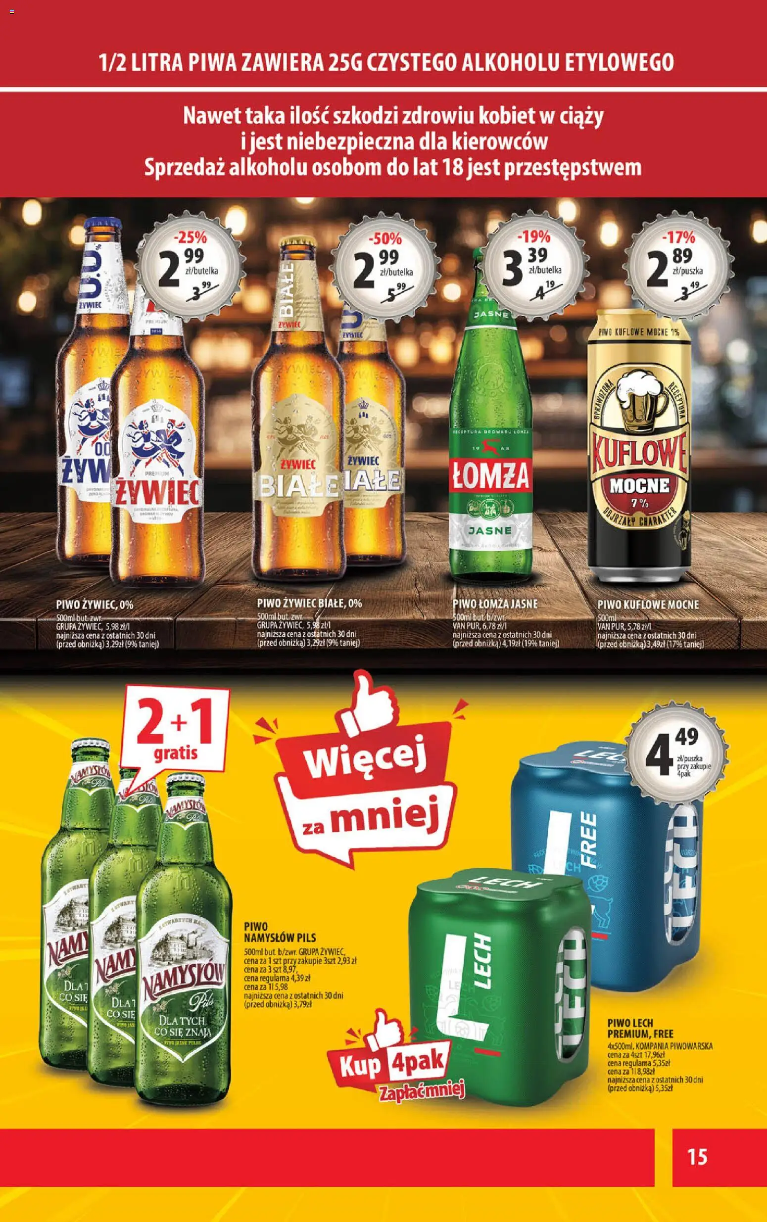 Arhelan gazetka od 08.04.2026 | Strona: 15 | Produkty: Piwo, Piwo Namysłów