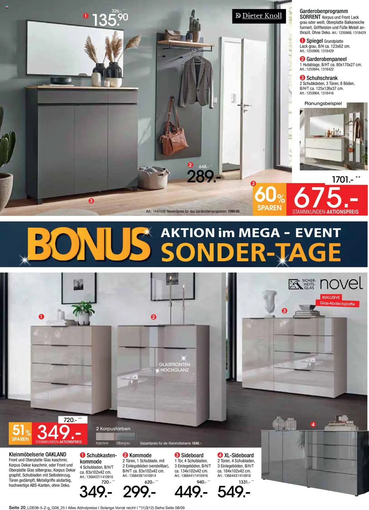 Zurbrüggen Prospekt Bonus Sonder-Tage - gültig ab dem 02.08.2025 | Seite: 22 | Produkte: Sideboard, Kommode, Spiegel