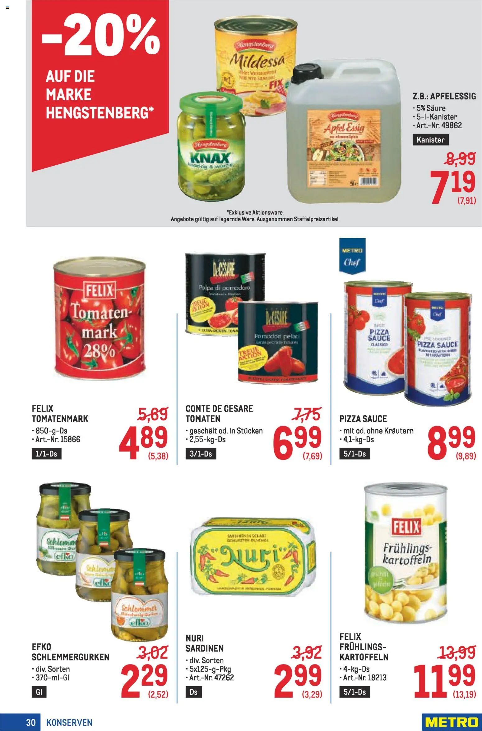 Metro Profi gültig ab 05.02.2026 | Seite: 30 | Produkte: Kartoffeln, Pizza, Äpfel, Tomaten