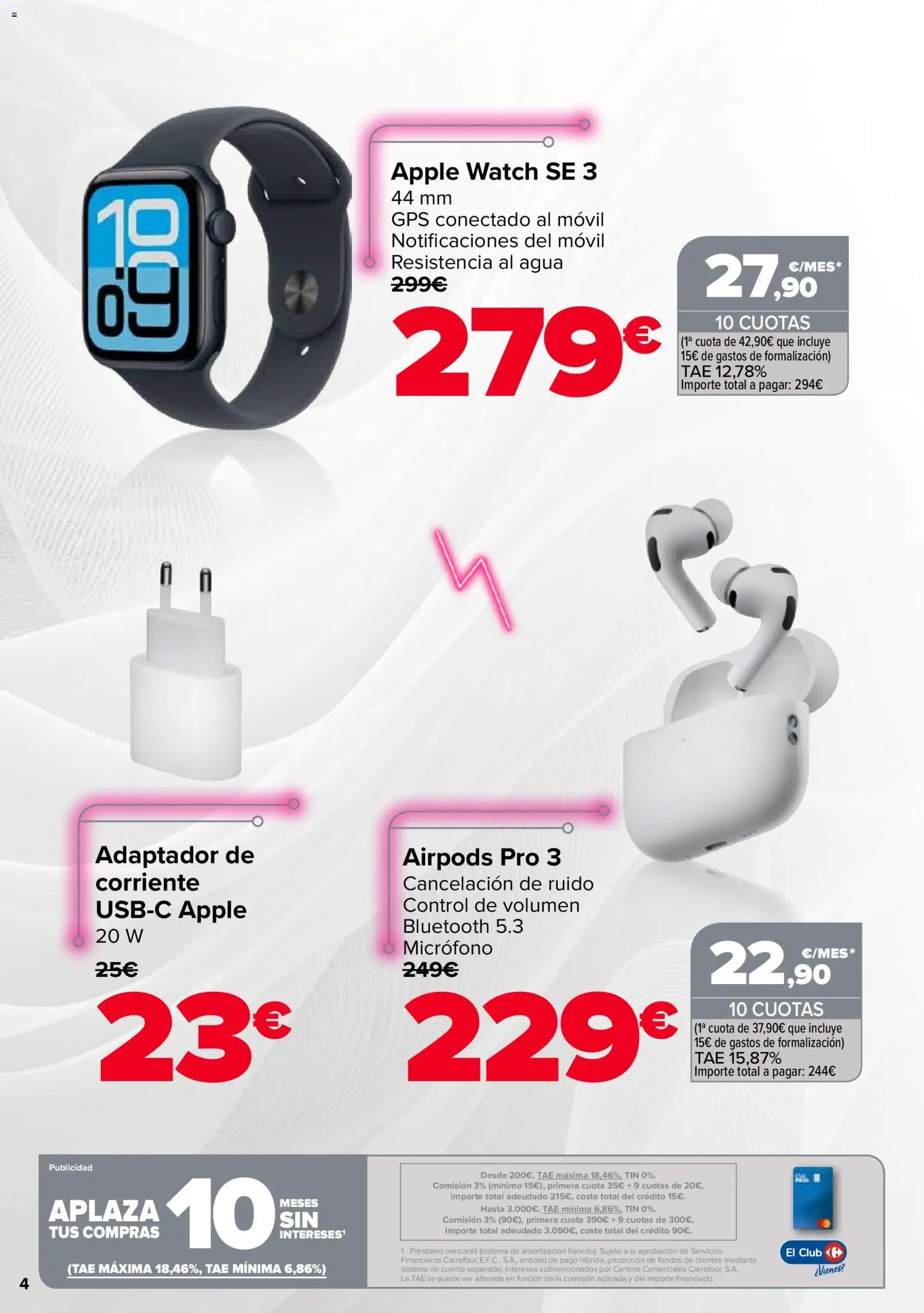 Carrefour Apple Days │ válido desde el 12.03.2026 | Página: 4 | Productos: Airpods, Apple, Micrófono, Adaptador