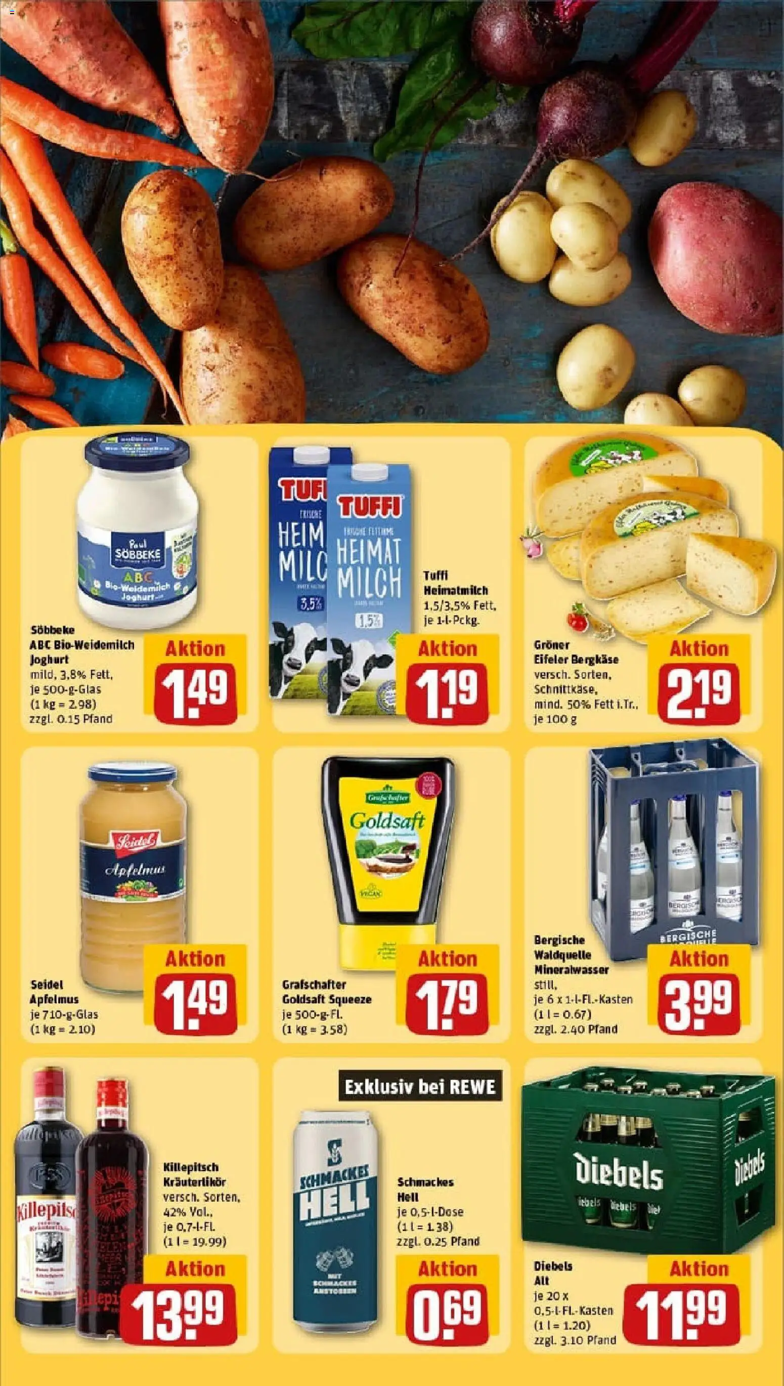 Rewe prospekt Düsseldorf / Bilk	 – gültig ab 26.10.2025 | Seite: 29 | Produkte: Milch, Joghurt, Mineralwasser, Diebels