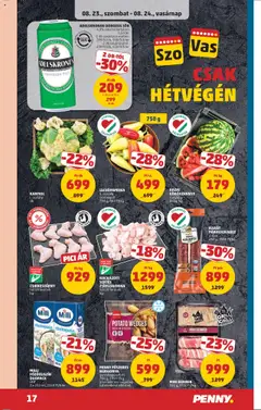 PENNY akciós ujság - amely érvényes a következő dátumtól: 21.08.2025 | Oldal: 21 | Termékek: Görögdinnye, Karfiol, Lecsópaprika, Bacon