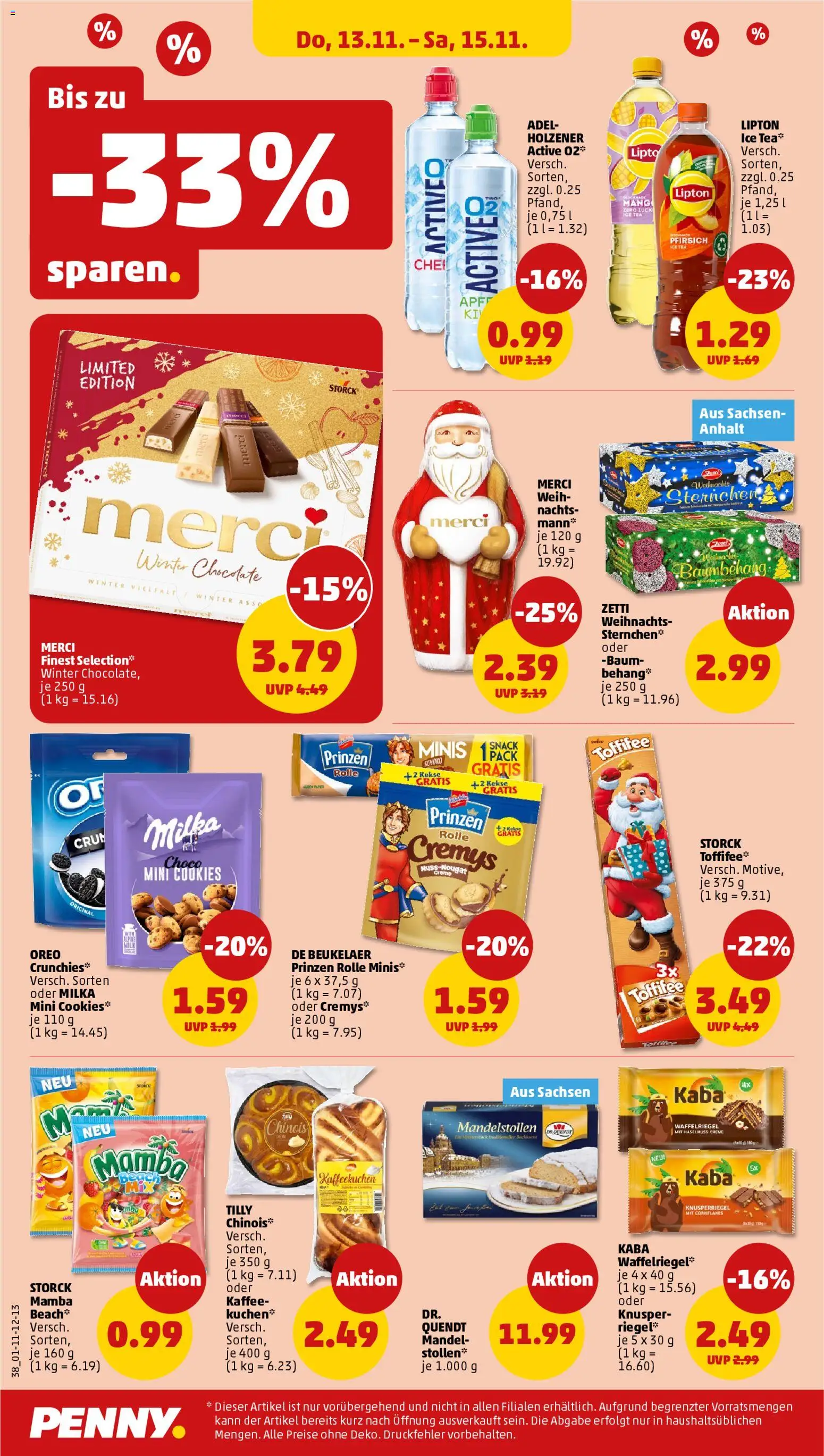 Penny Prospekt 	 – gültig ab 10.11.2025 | Seite: 38 | Produkte: Merci, Creme, Pfirsich, Toffifee