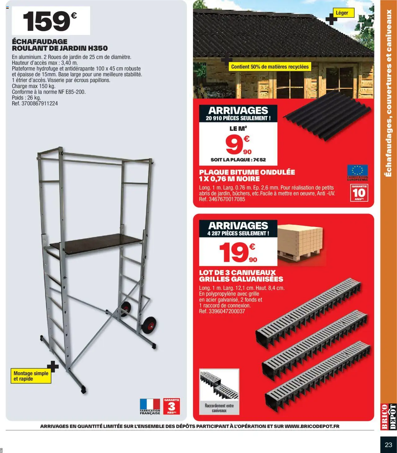 {H1} | Page: 23 | Produits: Base, Échafaudage, Poids