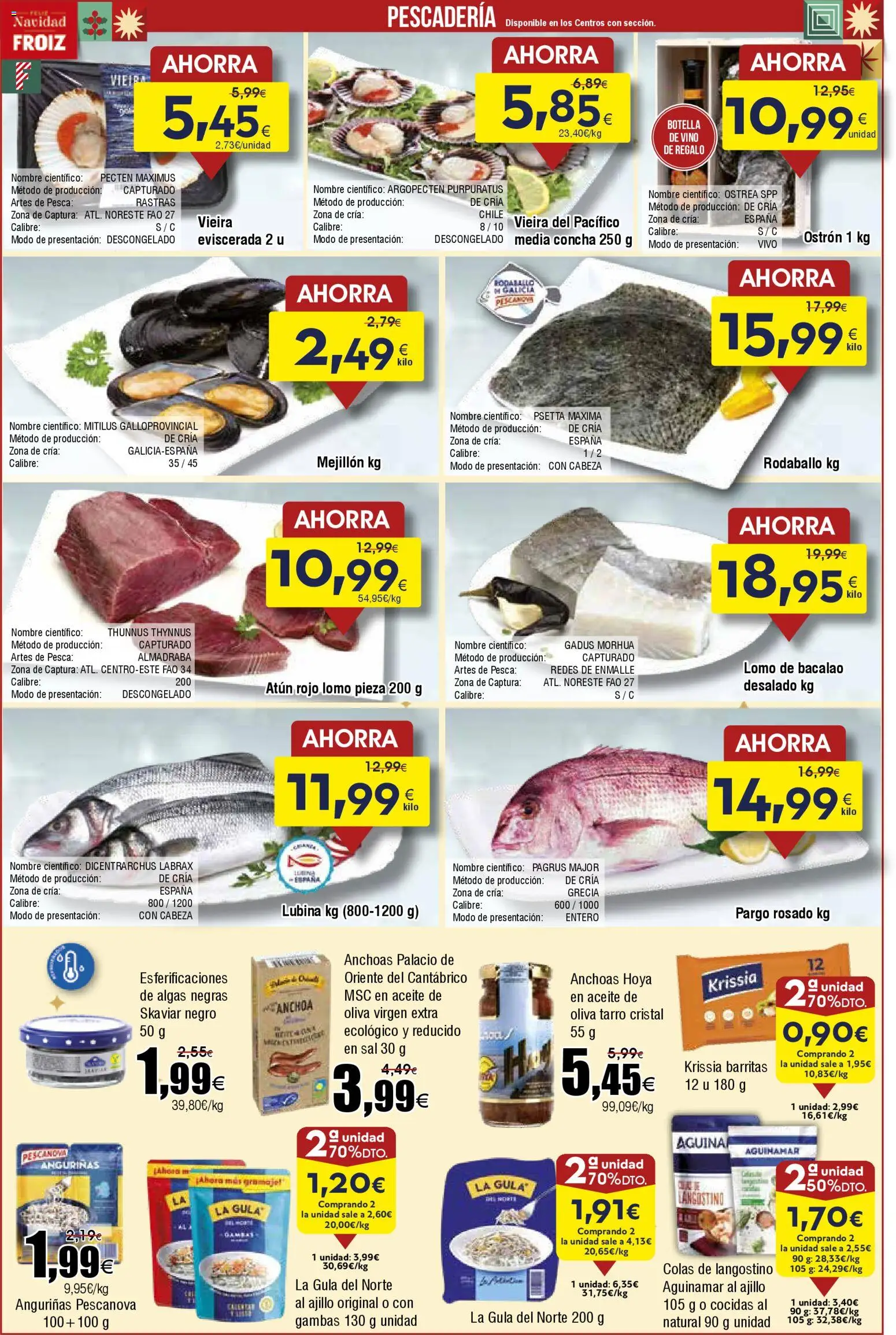 Froiz folleto │ válido desde el 18.12.2025 | Página: 9 | Productos: Vino, Aceite de oliva, Aceite de oliva virgen extra, Langostino