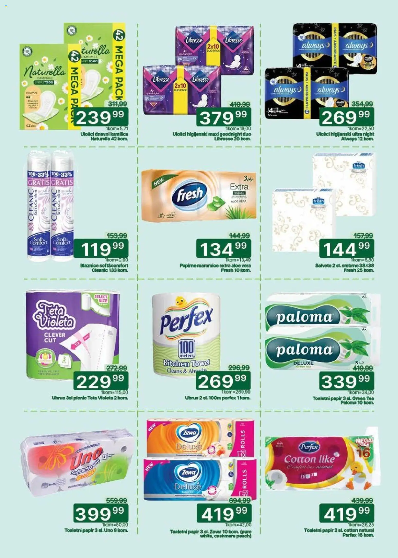 Univerexport katalog - važi od 30.03.2026 | Strana: 30 | Proizvode: Salvete, Ubrus