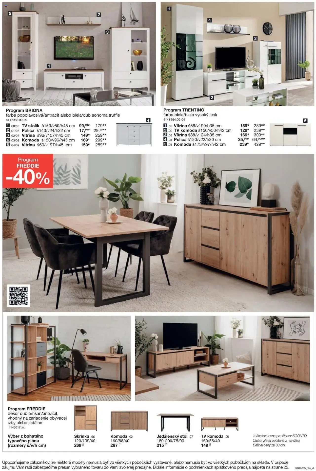 Sconto nábytok leták │ platný od 16.07.2025 | Strana: 14 | Produkty: Tv, Tv stolik, Jedálenský stôl, Stôl