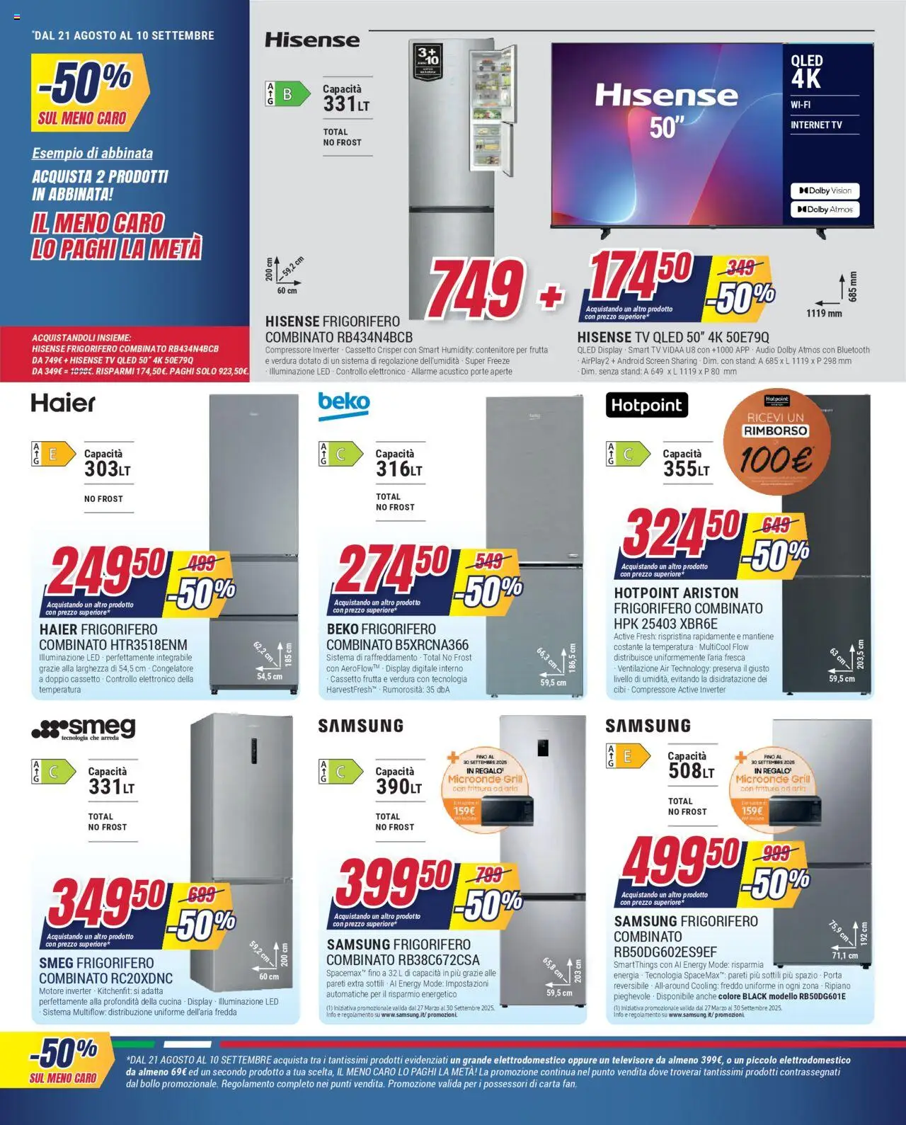 Volantino Trony del 21.08.2025 | Pagina: 19 | Prodotti: smart TV, Compressore, Frigorifero combinato, Samsung
