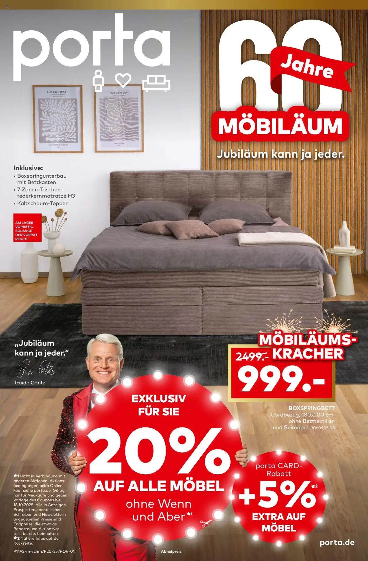 Porta! Möbiläum Aachen – gültig ab 05.10.2025 | Seite: 1 | Produkte: Boxspringbett