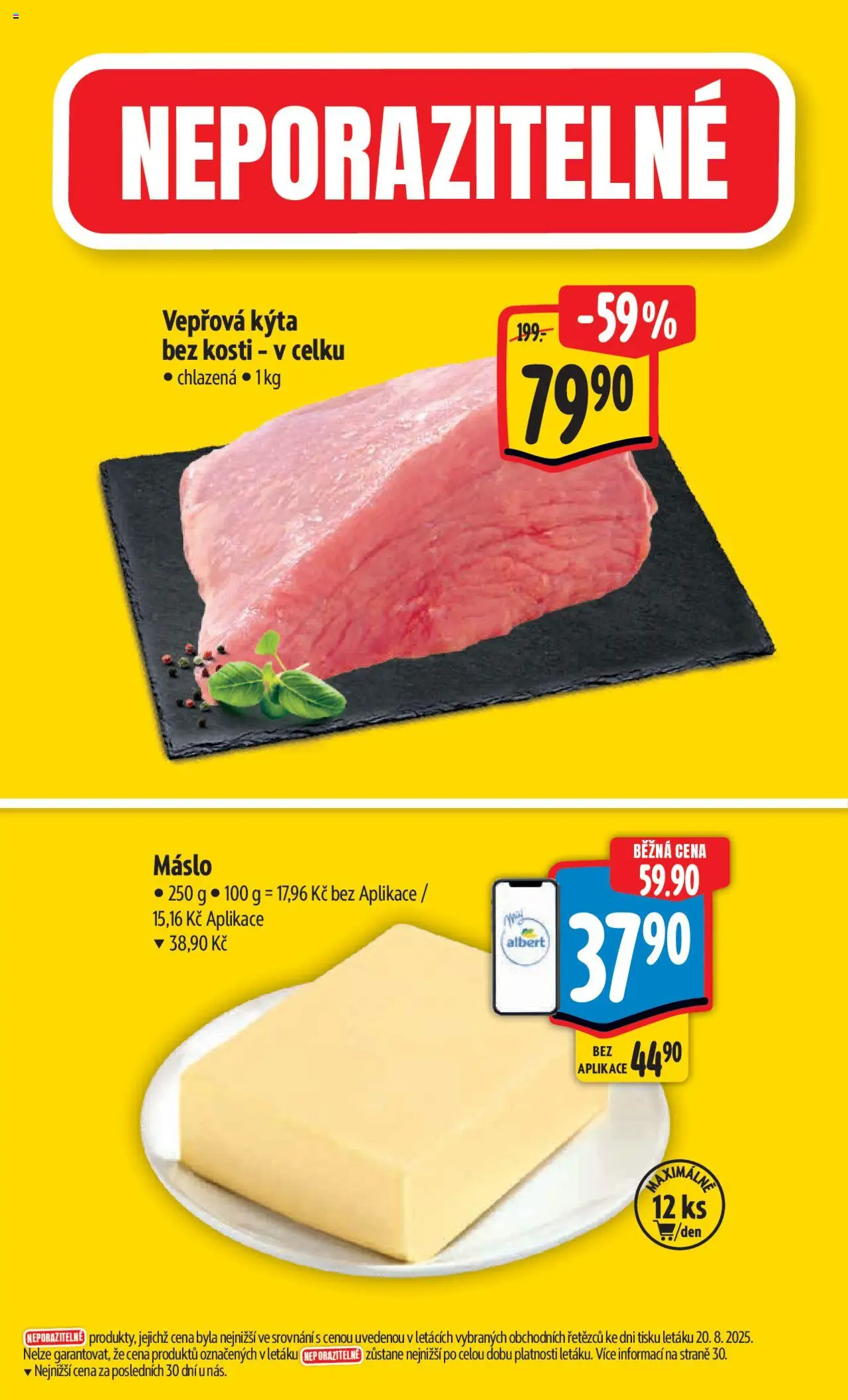 Albert leták - Hypermarket od 27.08.2025 | Strana: 2 | Produkty: Máslo, Vepřová Kýta, Kýta