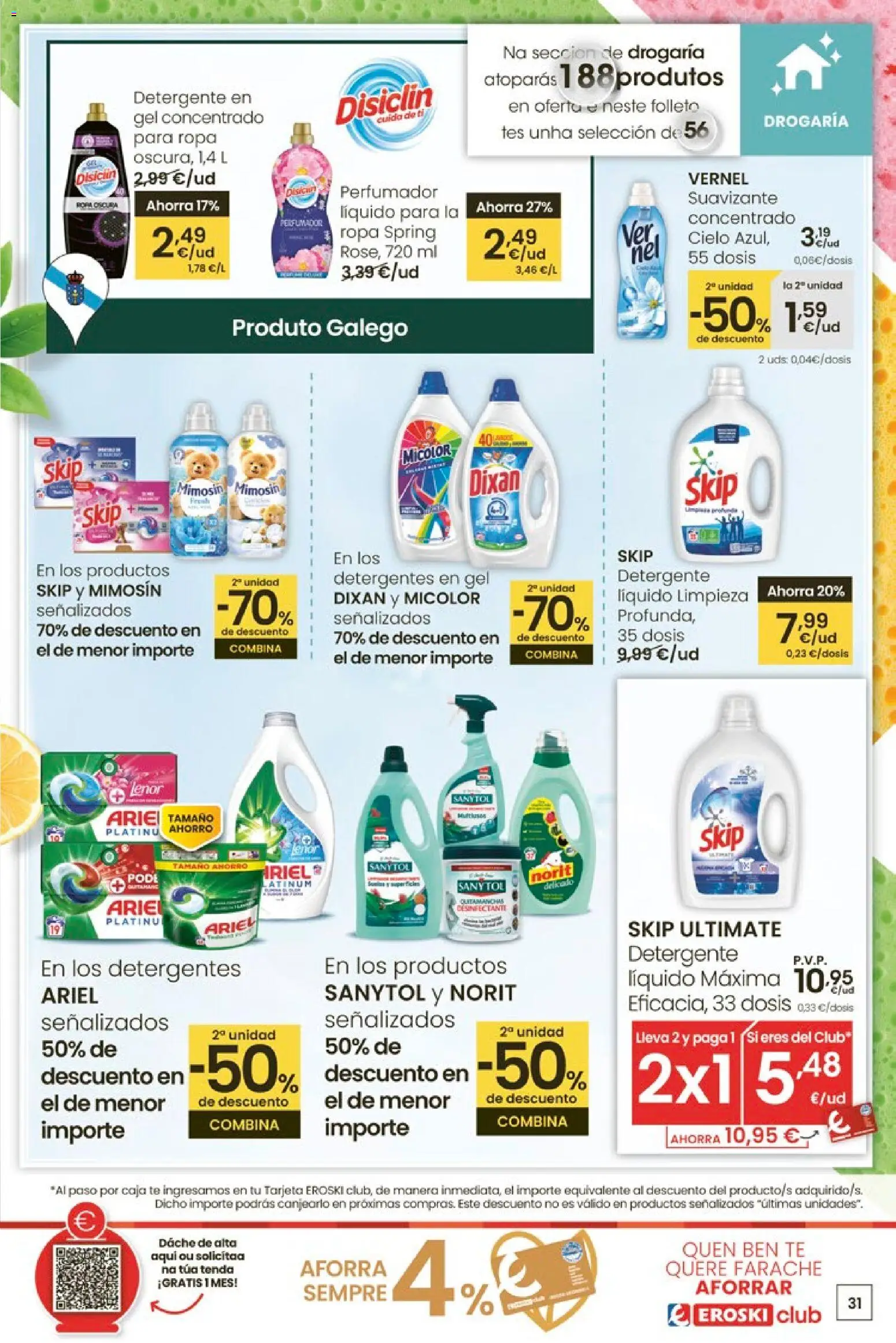 Eroski - Oferta │ válido desde el 12.03.2026 | Página: 31 | Productos: Quitamanchas, Ropa, Suavizante, Caja