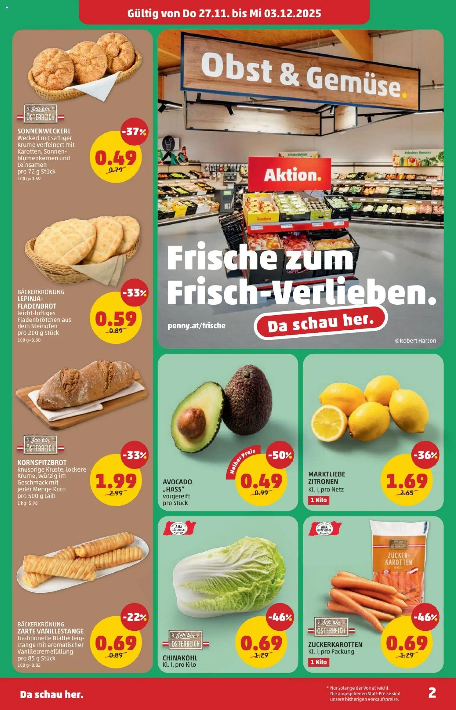 Penny Markt - Black Friday gültig ab 27.11.2025 | Seite: 2 | Produkte: Avocado, Obst, Zucker, Chinakohl