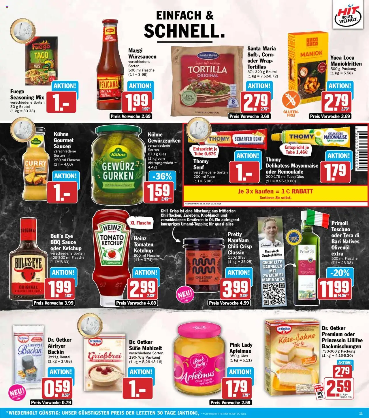 HIT - Hessen - gültig ab dem 18.08.2025 | Seite: 11 | Produkte: Olivenol, Tomaten, Mayonnaise, Ketchup