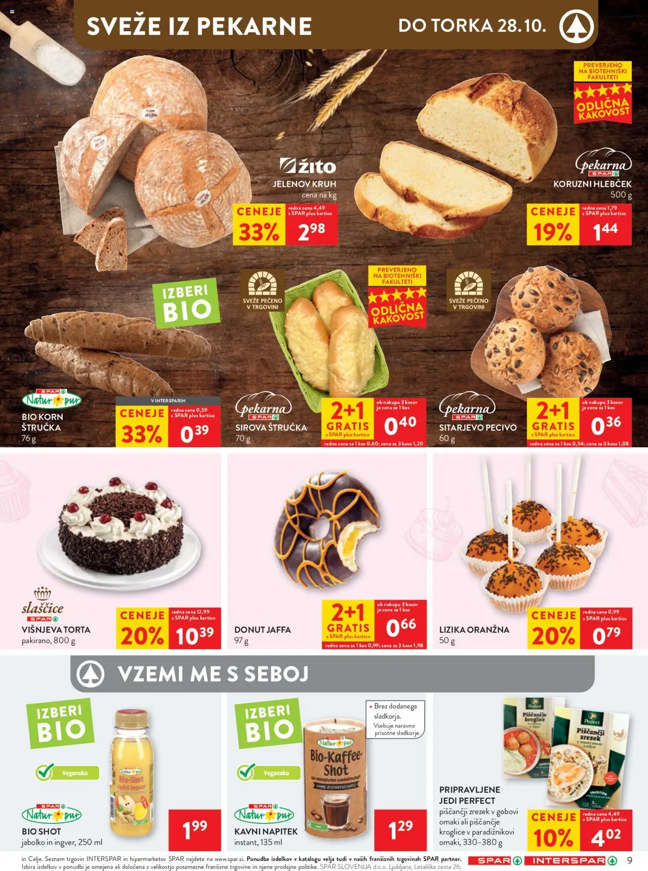 Novi Spar katalog ponudbe – veljaven od 22.10.2025 | Stran: 11 | Izdelki: Štručka, Pekarna, Kos, Kruh