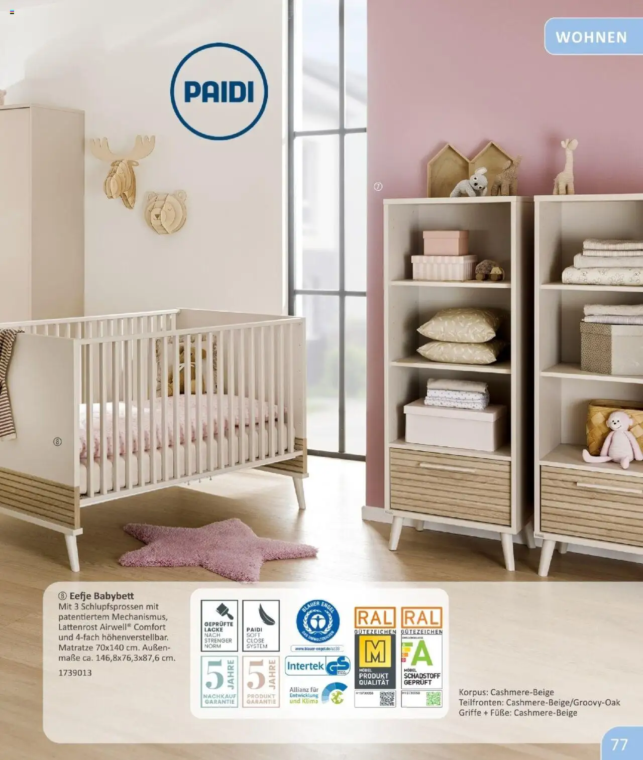 Vedes - Babykatalog - gültig ab dem 01.07.2025 | Seite: 77 | Produkte: Matratze, Lattenrost, Babybett