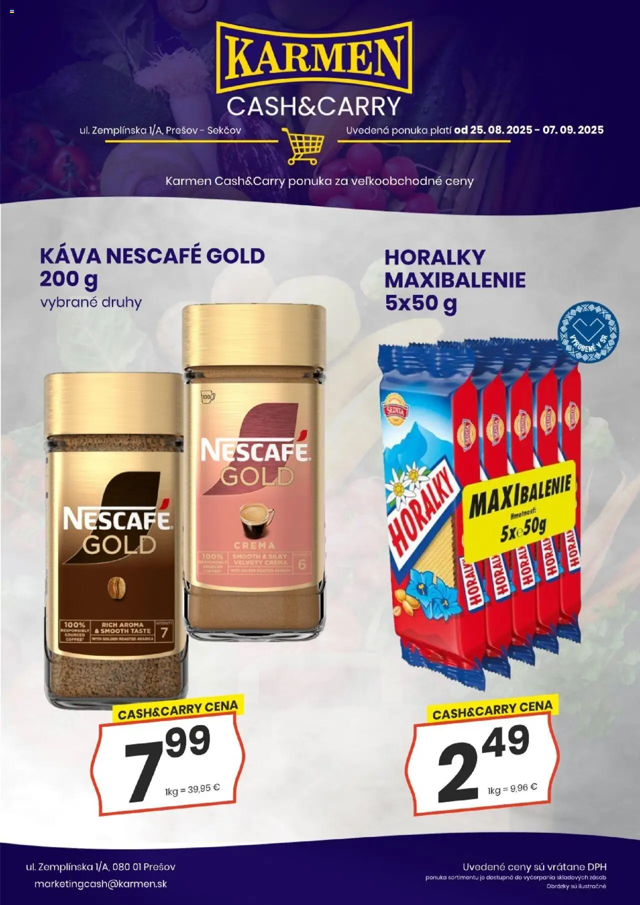 KARMEN CBA leták │ platný od 25.08.2025 | Strana: 5 | Produkty: Káva, Nescafé Gold, Horálky