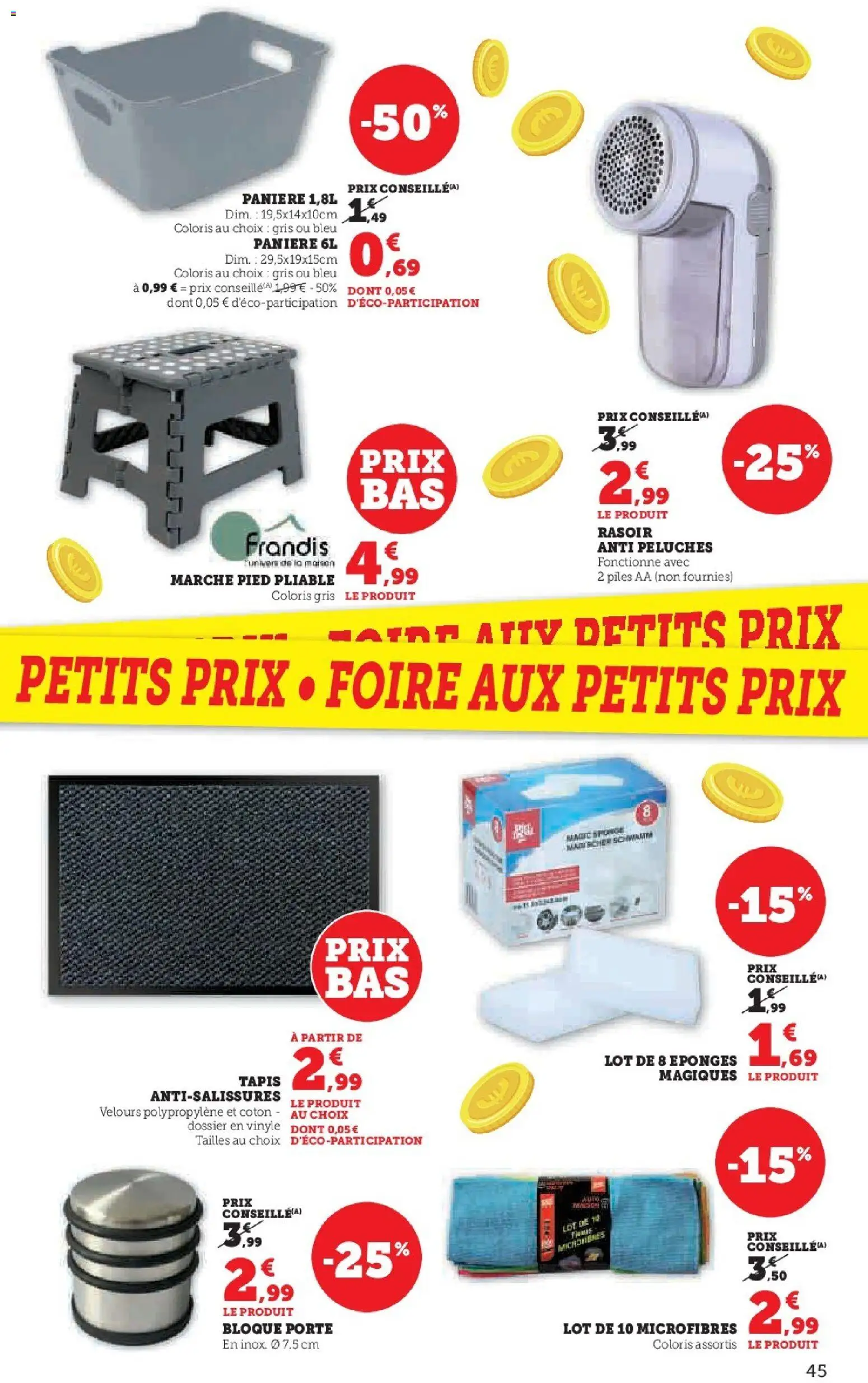 {H1} | Page: 45 | Produits: Coton, Porte, Tapis, Piles