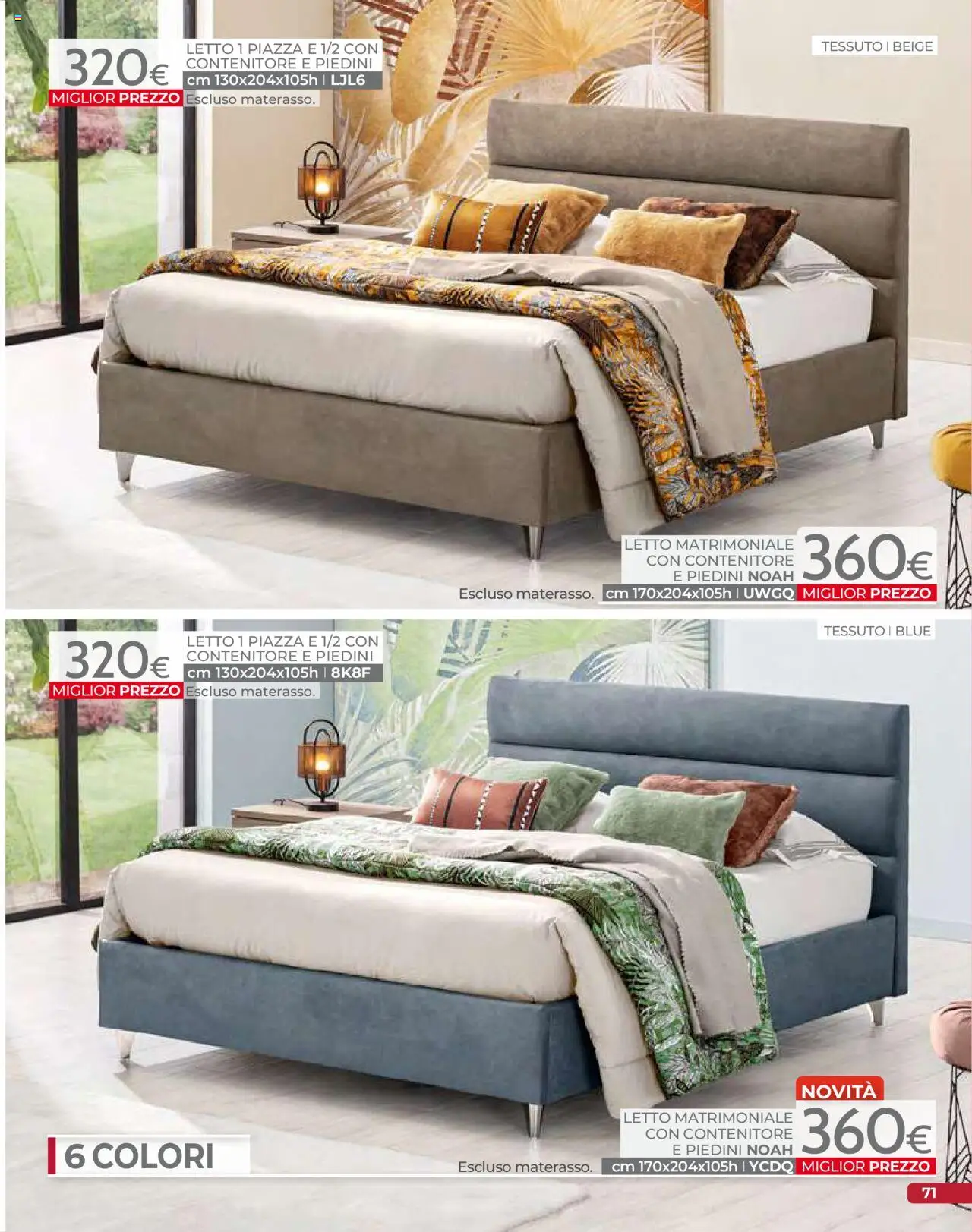 Volantino Mondo Convenienza del 09.09.2025 | Pagina: 73 | Prodotti: Letto matrimoniale, Contenitore, Letto