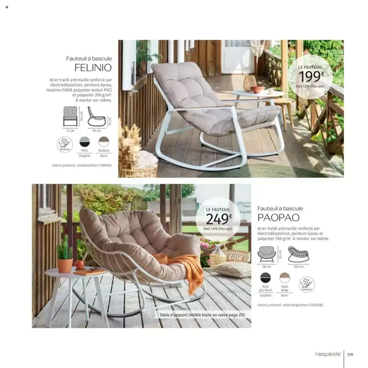  | Page: 179 | Produits: Fauteuil, Table