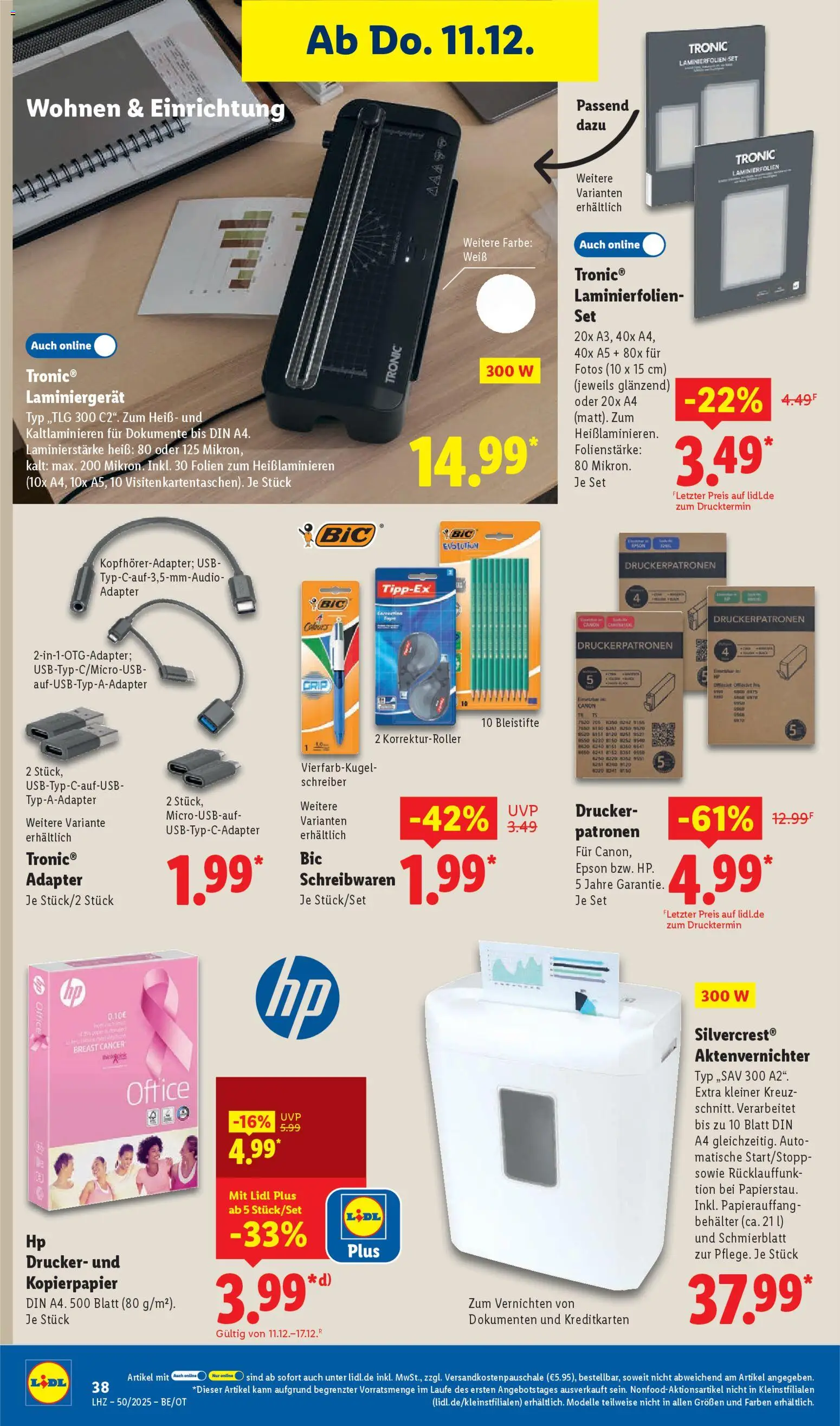 Lidl Prospekt Grimma – gültig ab 08.12.2025 | Seite: 52 | Produkte: HP, Adapter, USB, Drucker