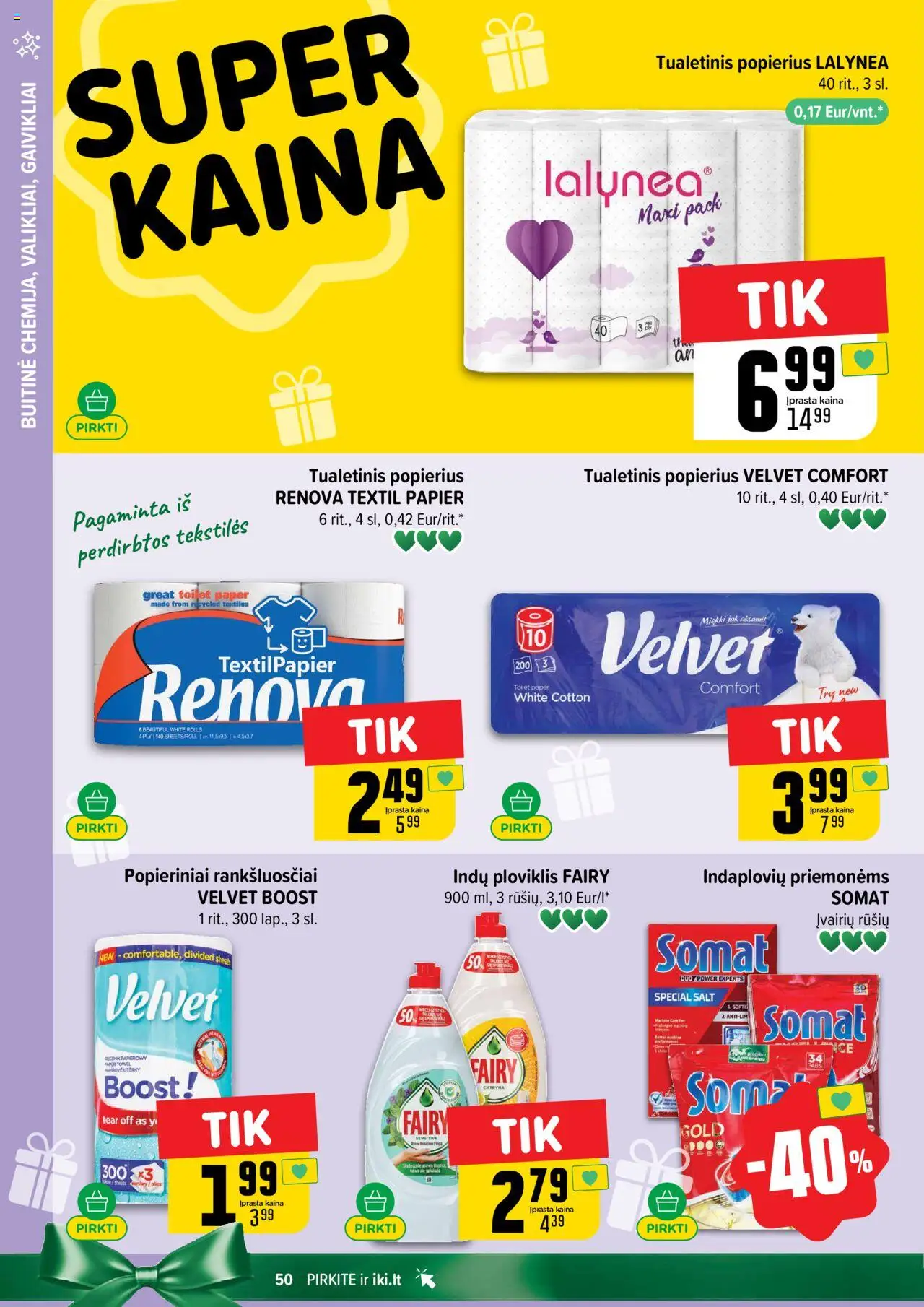 IKI akcijos nuo 13.10.2025 | Puslapis: 50 | Prekių: Ploviklis, Tualetinis popierius