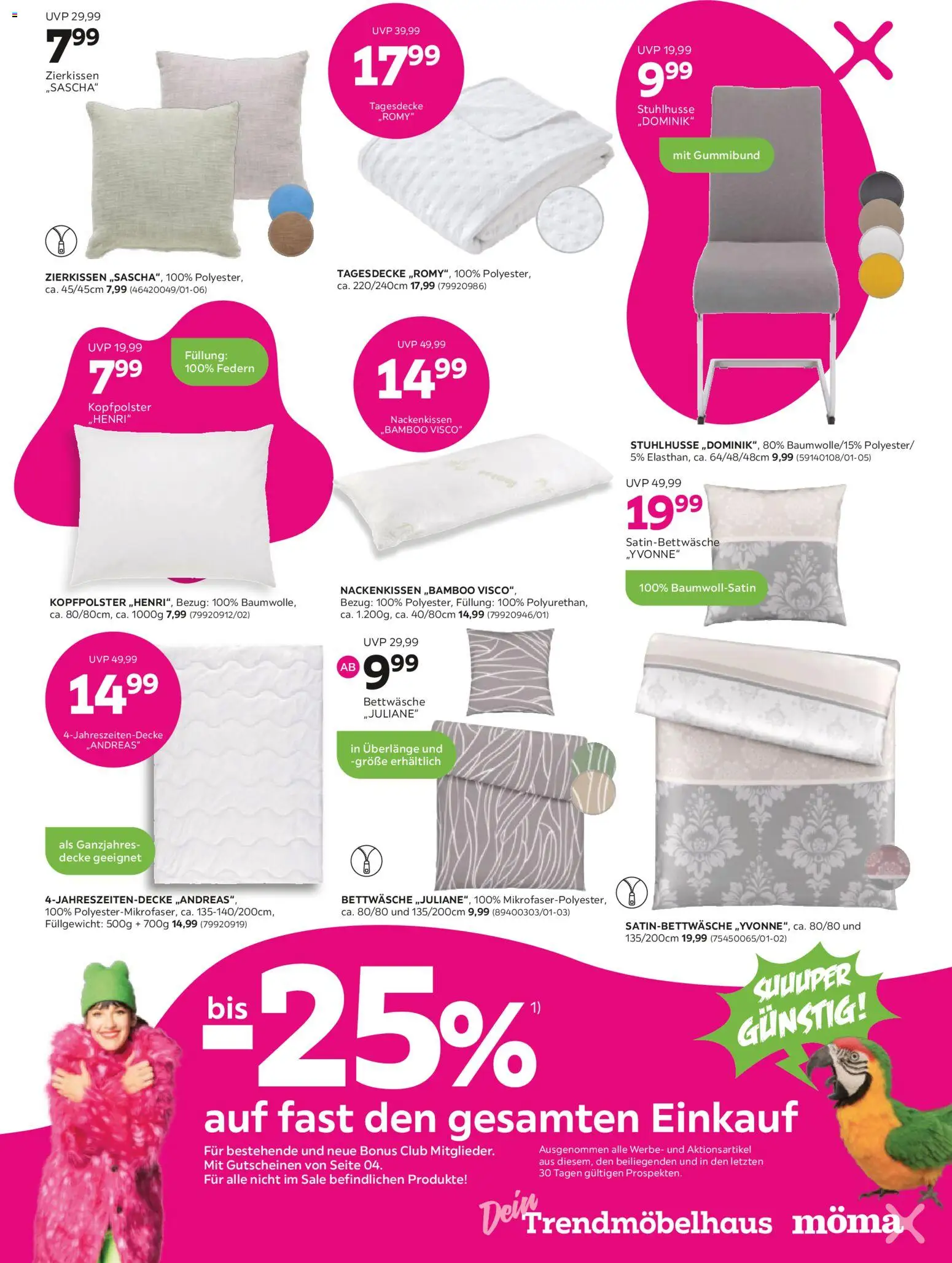Mömax Prospekt 	 – gültig ab 19.01.2026 | Seite: 7 | Produkte: Decke, Tagesdecke, Bettwäsche, Kopfpolster