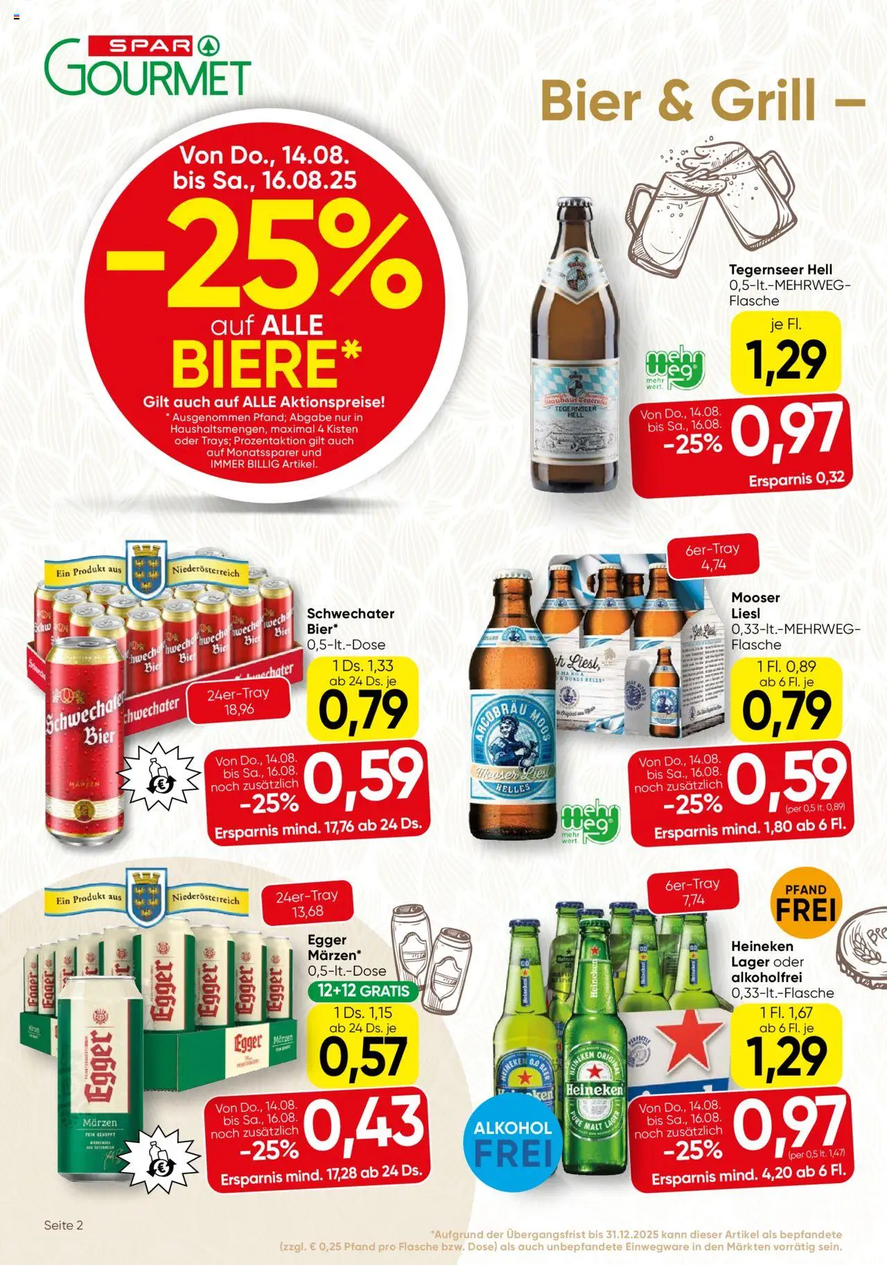 SPAR Gourmet Flugblatt gültig ab 14.08.2025 | Seite: 2 | Produkte: Grill, Bier