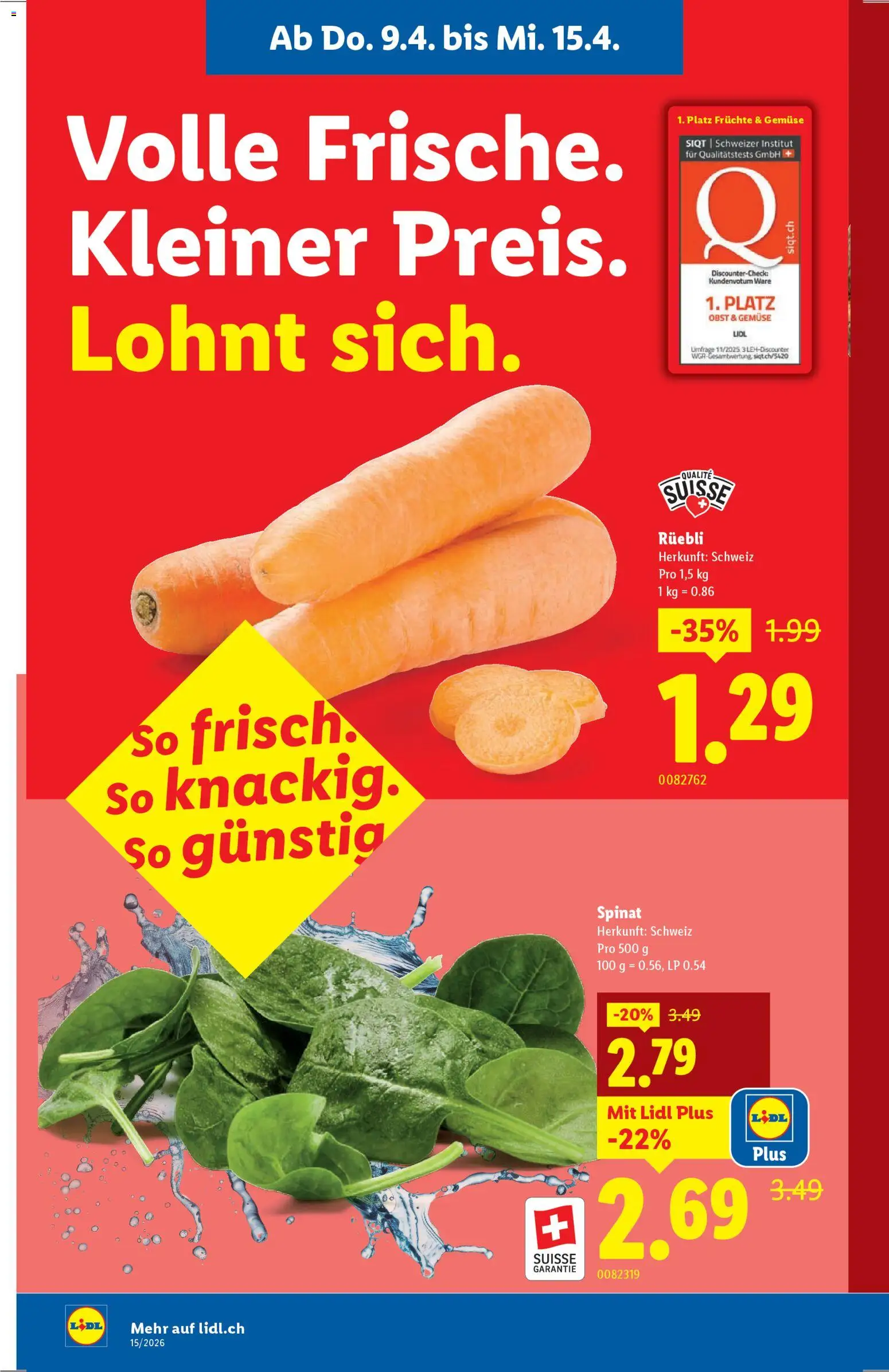 Lidl aktionen – gültig ab 09.04.2026 | Seite: 4 | Produkte: Gemüse, Früchte