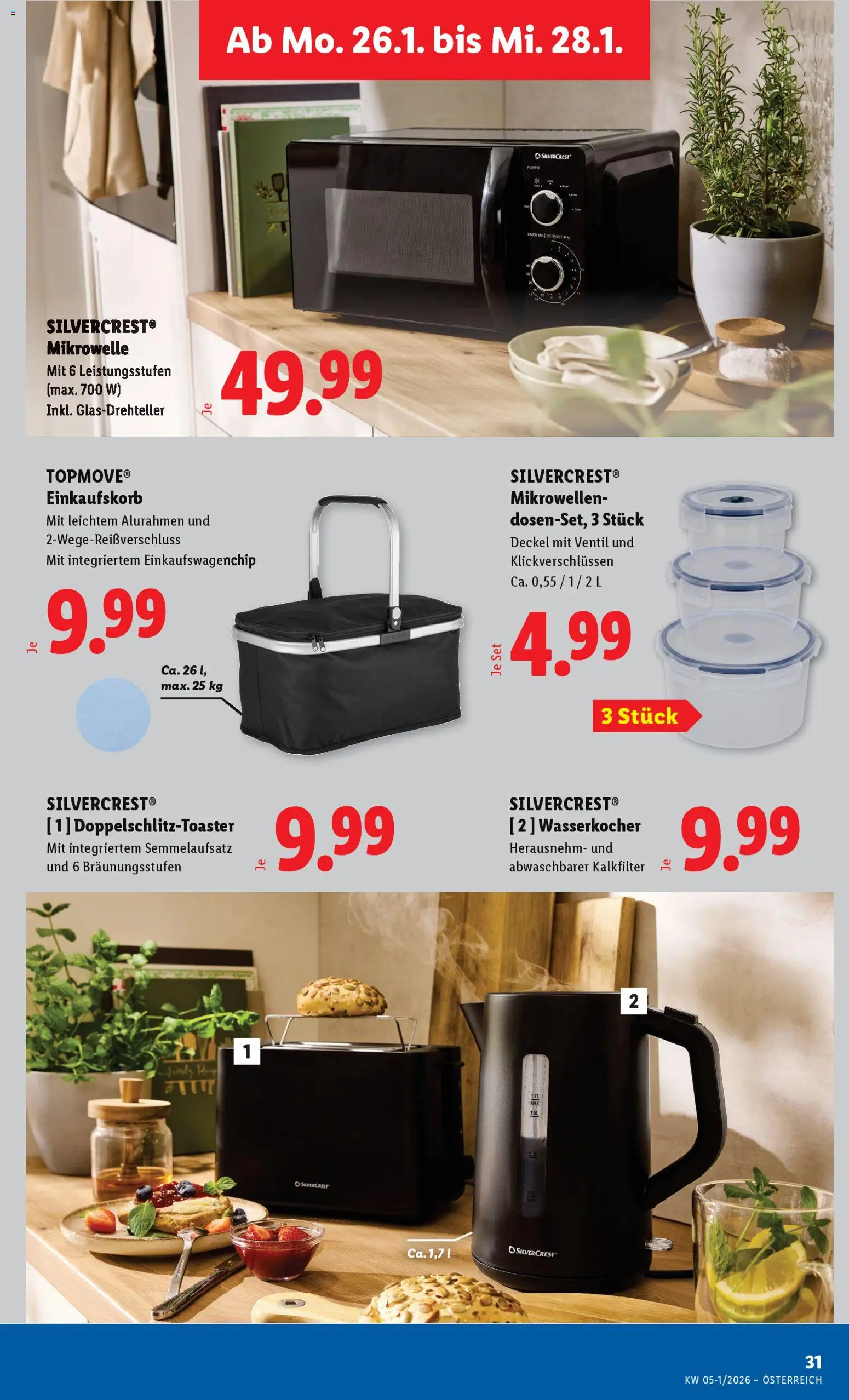 Lidl Flugblatt gültig ab 22.01.2026 | Seite: 37 | Produkte: Mikrowelle, Wasserkocher