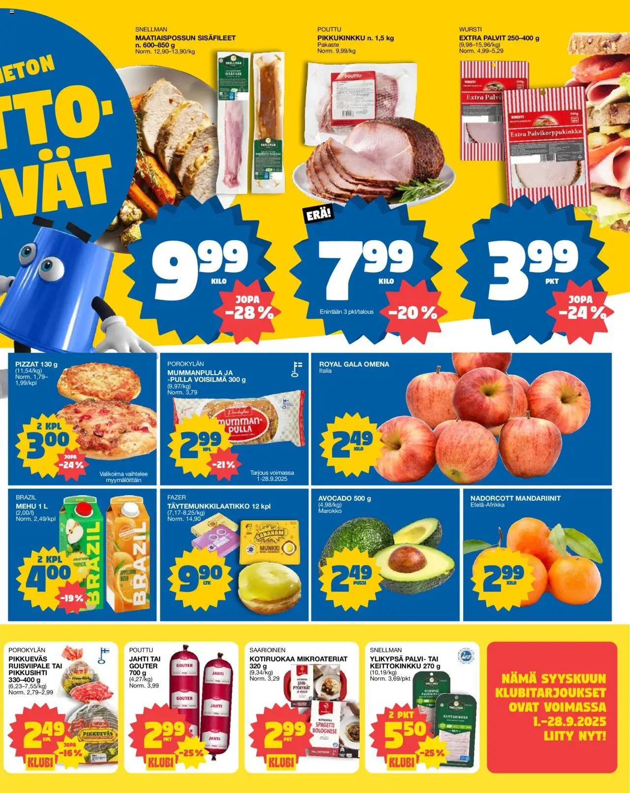 Tokmanni - EUROSPAR Ylöjärvi Ruokasanomat – voimassa 04.09.2025 alkaen | Sivu: 3 | Tuotteet: Chili, Mehu, Mandariinit, Pulla