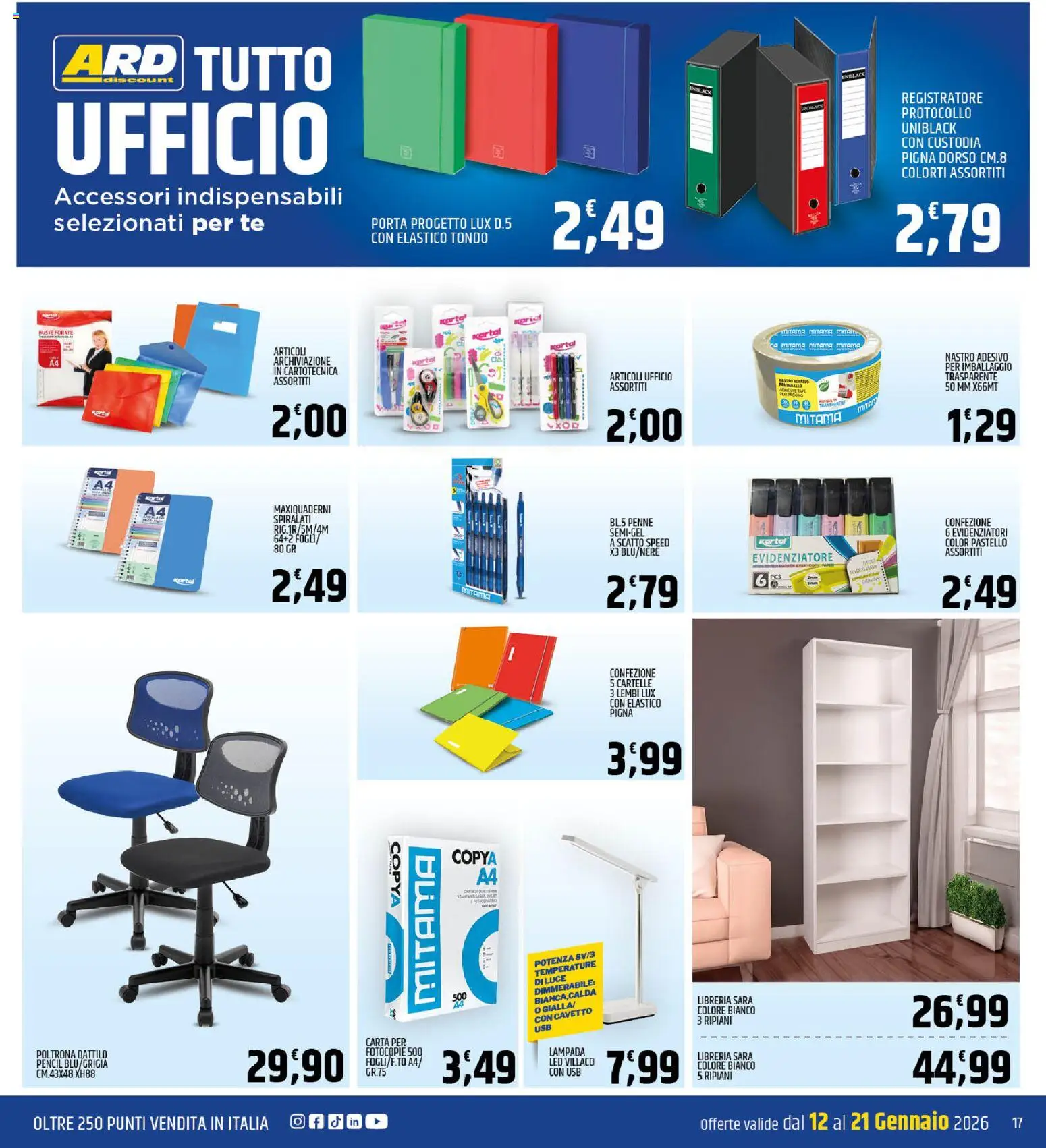 Volantino ARD Discount del 07.01.2026 | Pagina: 17 | Prodotti: Tè, USB, Libreria, Penne