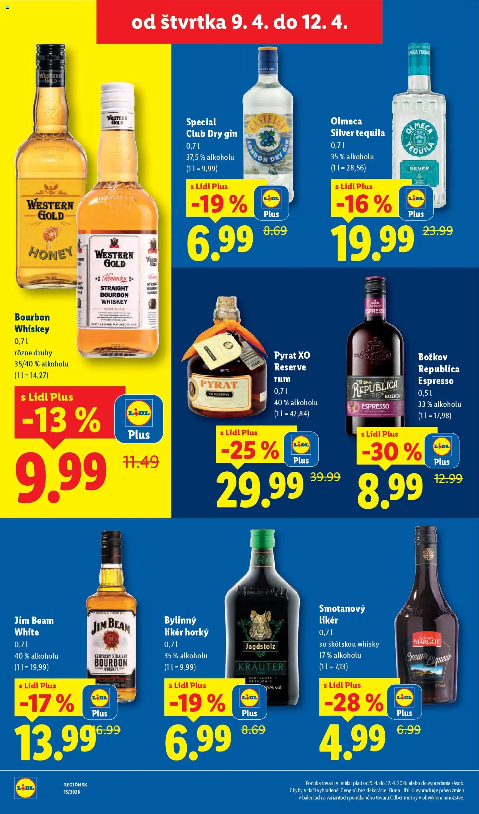 Nové Lidl akcie – leták je platný od 06.04.2026 | Strana: 62 | Produkty: Jim Beam, Republica, Whisky, Tequila