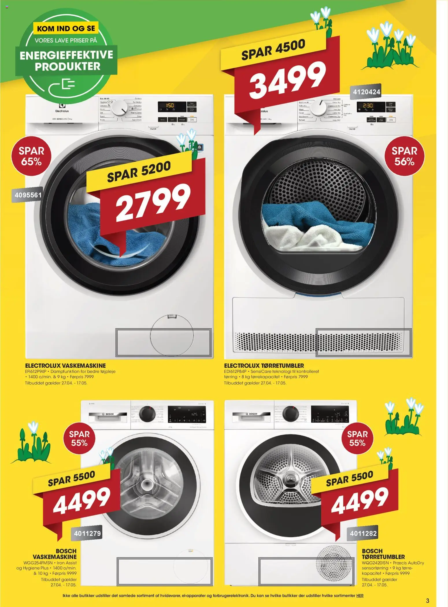 Punkt1 tilbudsavis – gyldig fra 27.04.2026 | Side: 3 | Produkter: Vaskemaskine, Tørretumbler