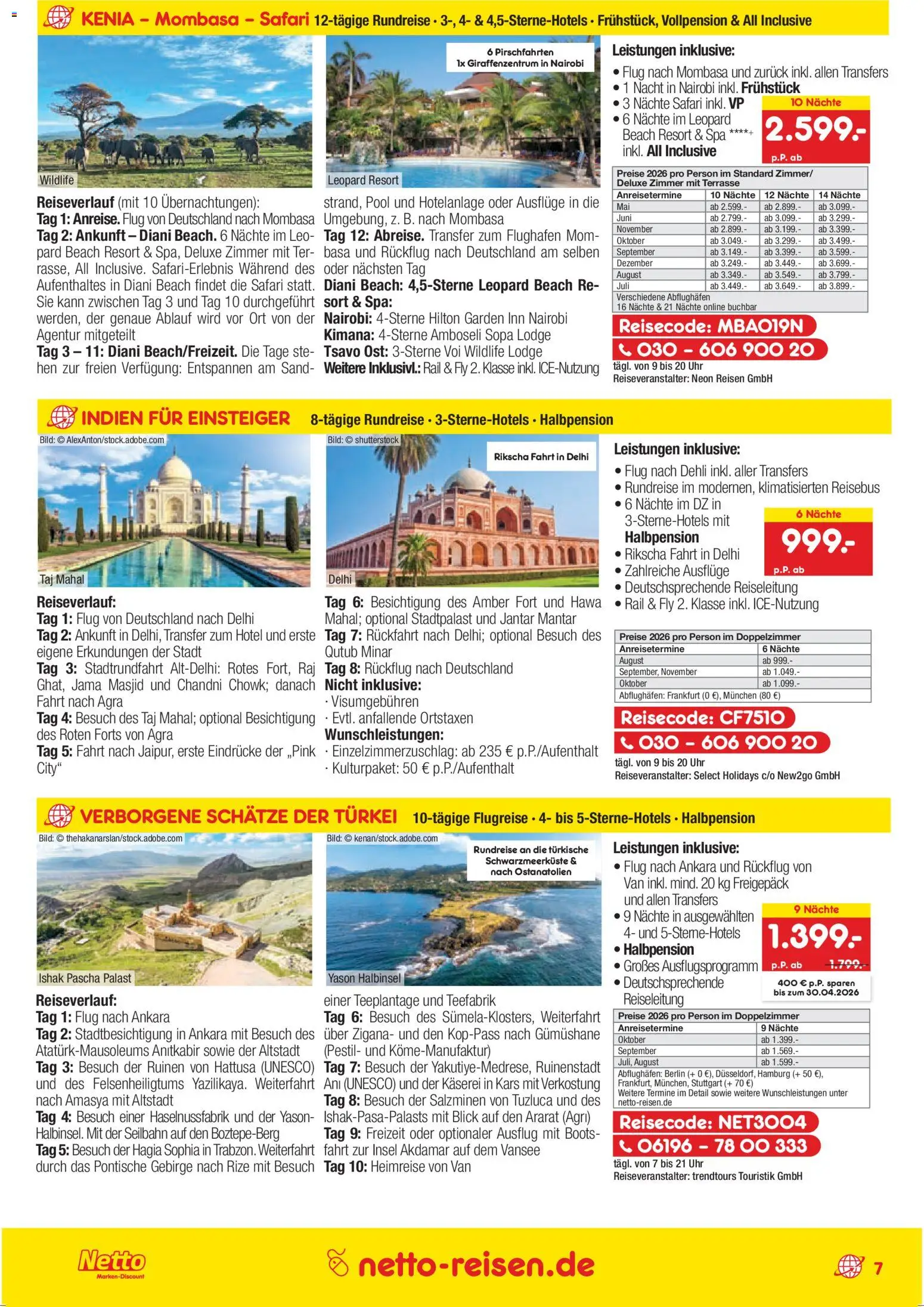 Netto Reisen Prospekt 	 – gültig ab 26.03.2026 | Seite: 7 | Produkte: Uhr